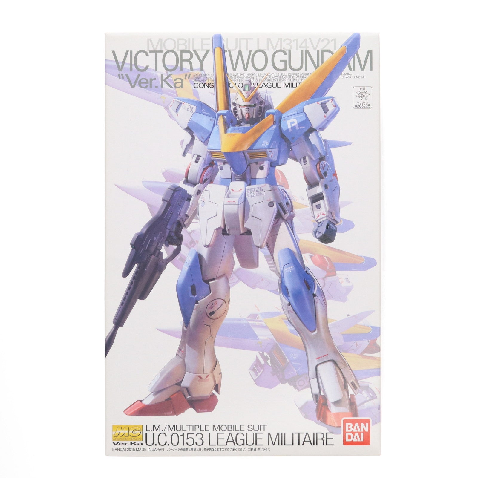 【中古即納】[PTM] MG 1/100 LM314V21 V2ガンダム Ver.Ka 機動戦士Vガンダム プラモデル(0203225) バンダイ(20151225)