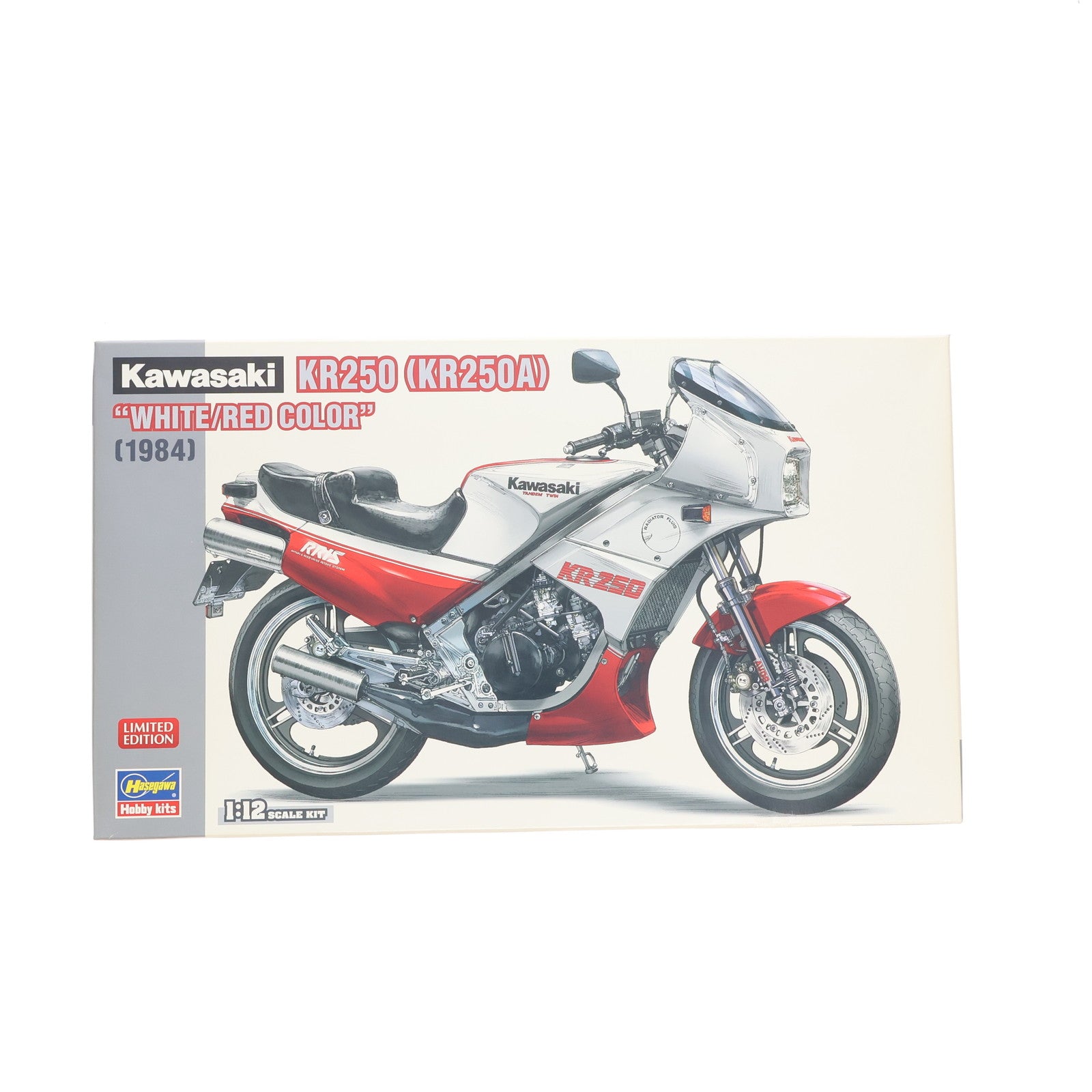 【中古即納】[PTM] 1/12 カワサキ KR250 KR250A(ホワイト×レッドカラー) プラモデル(21745) ハセガワ(20220822)