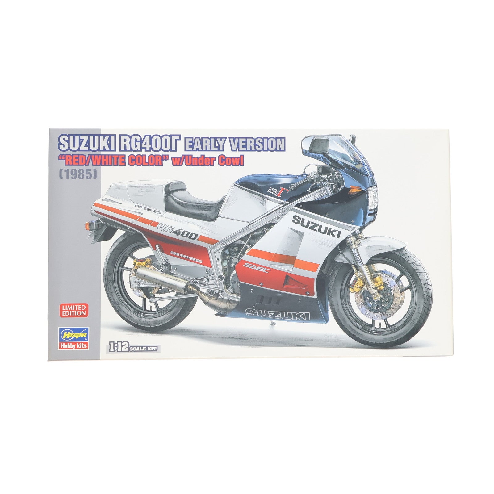 【中古即納】[PTM] 1/12 スズキ RG400Γ 前期型 w/アンダーカウル(レッド×ホワイトカラー) プラモデル(21732) ハセガワ(20210228)