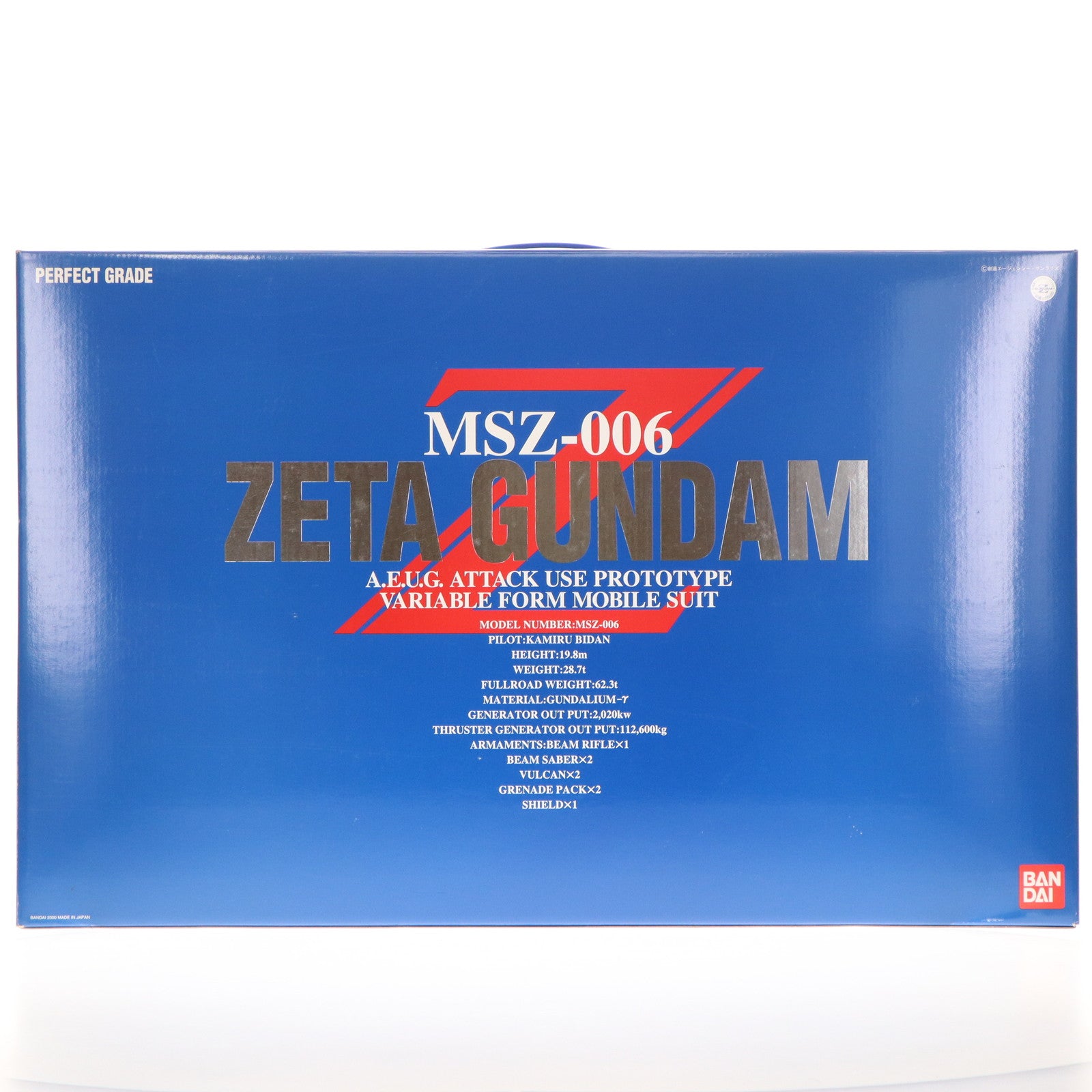 【中古即納】[PTM] PG 1/60 MSZ-006 Zガンダム 機動戦士Zガンダム プラモデル(0075680) バンダイ(20000303)