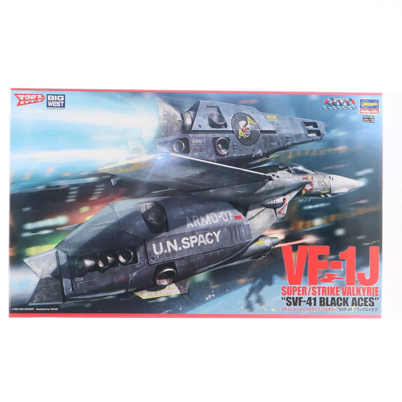 【中古即納】[PTM] 1/48 VF-1J スーパー/ストライクバルキリーSVF-41 ブラックエイセス 超時空要塞マクロス プラモデル(65874) ハセガワ(20211103)