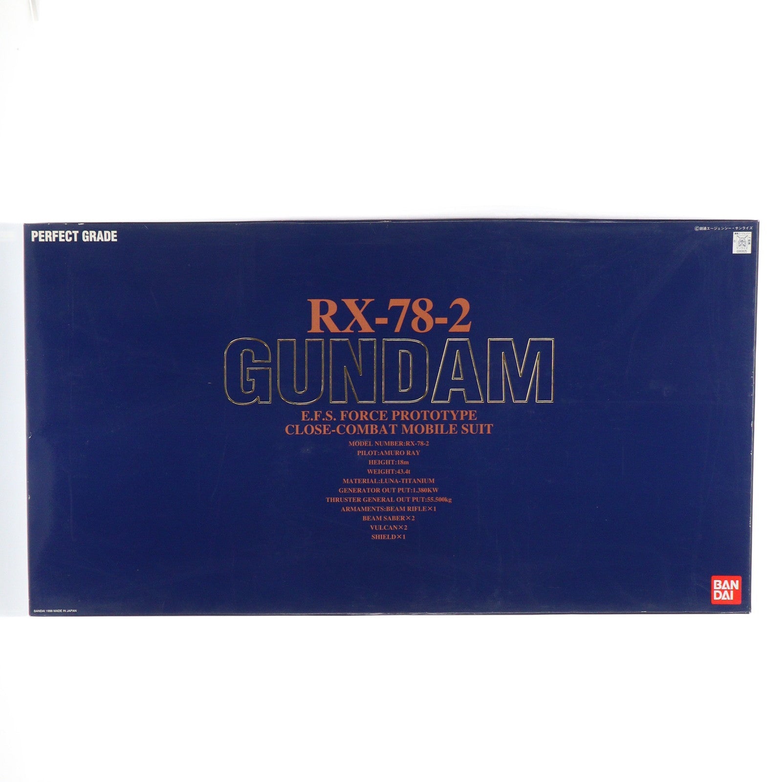 【中古即納】[PTM] PG 1/60 RX-78-2 ガンダム 機動戦士ガンダム プラモデル(0060625) バンダイ(19981009)