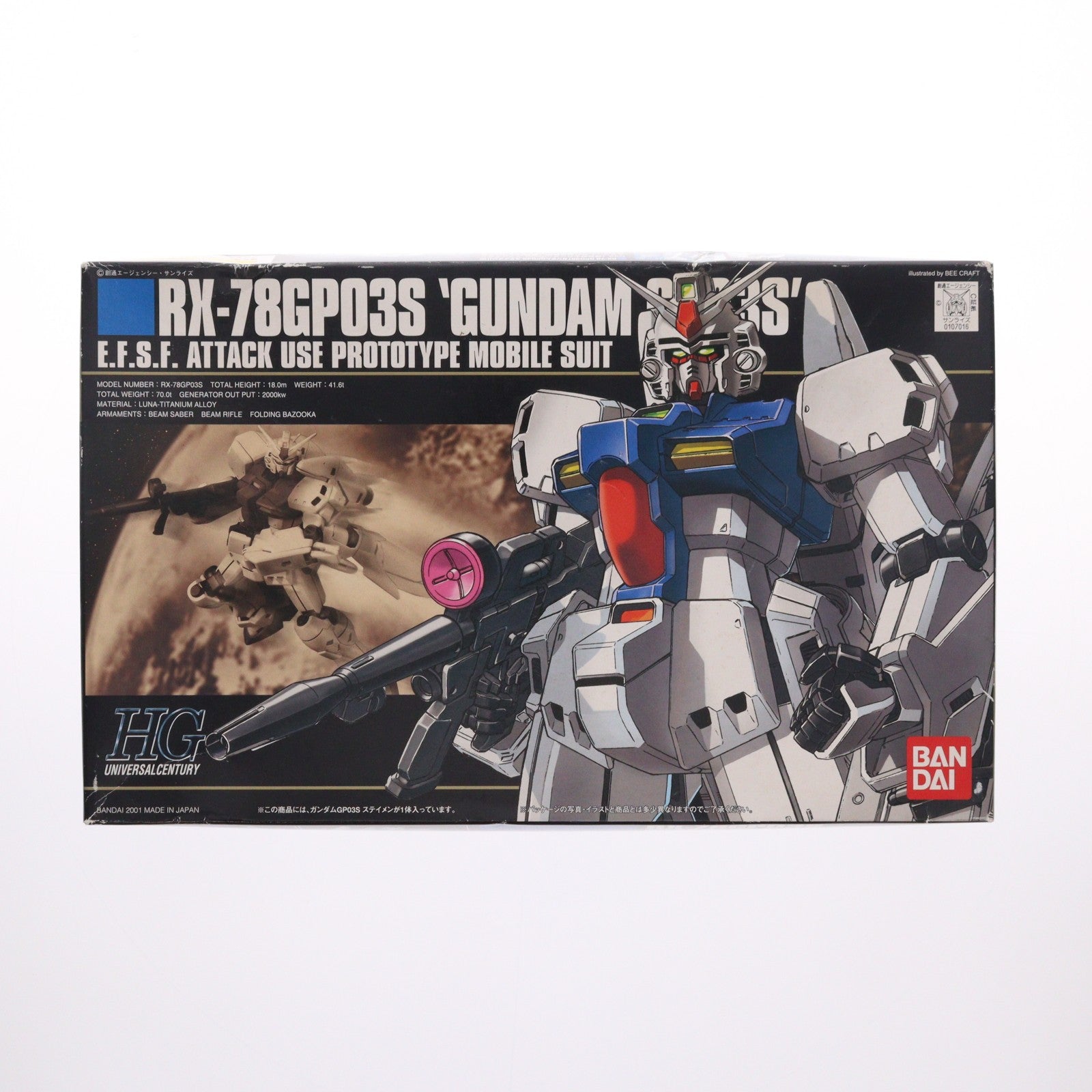 【中古即納】[PTM] HGUC 1/144 RX-78GP03S ガンダム GP03S ステイメン 機動戦士ガンダム0083 STARDUST MEMORY(スターダストメモリー) プラモデル バンダイ(20011231)