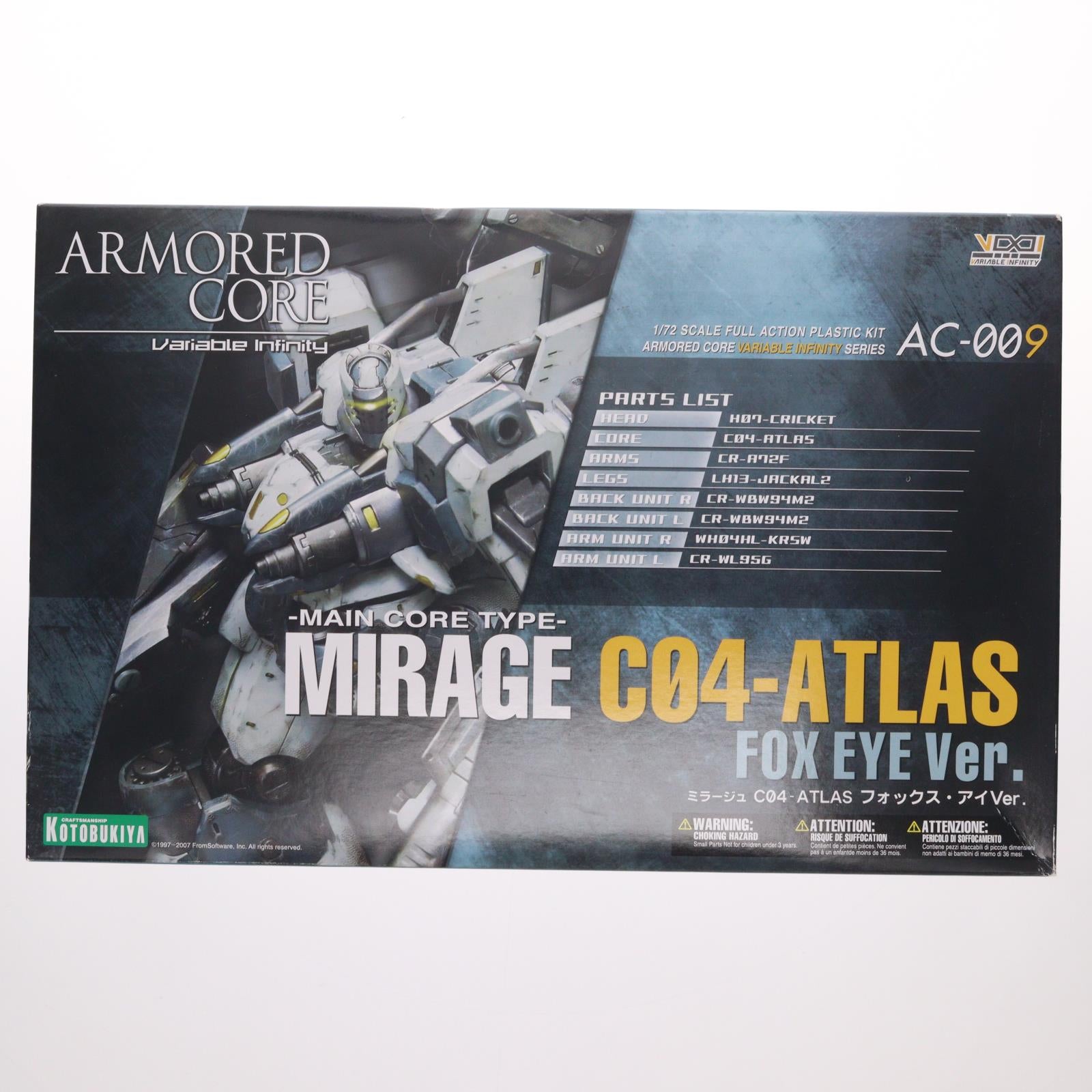 【中古即納】[PTM] 1/72 ミラージュ C04-ATLAS フォックス・アイVer. ARMORED CORE(アーマード・コア) プラモデル コトブキヤ(20071130)