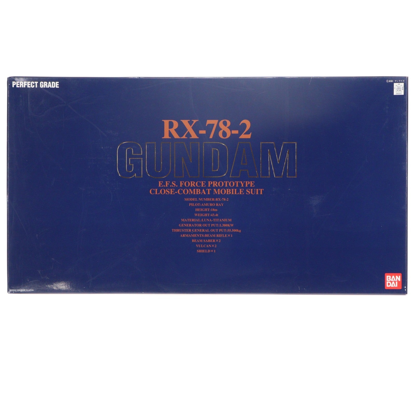 【中古即納】[PTM] PG 1/60 RX-78-2 ガンダム 機動戦士ガンダム プラモデル(0060625) バンダイ(19981009)