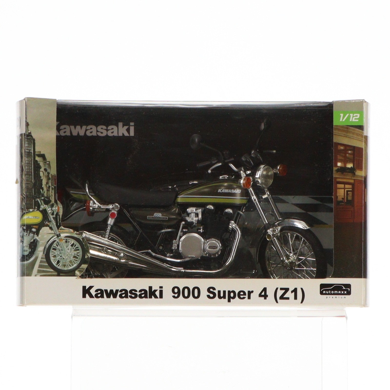 【中古即納】[MDL] 完成品バイク バイクシリーズ 1/12 Kawasaki 900Super4 Z1 タイガー(カーキ×ライトグリーン) 完成品 ミニカー(080979) アオシマ(20150801)