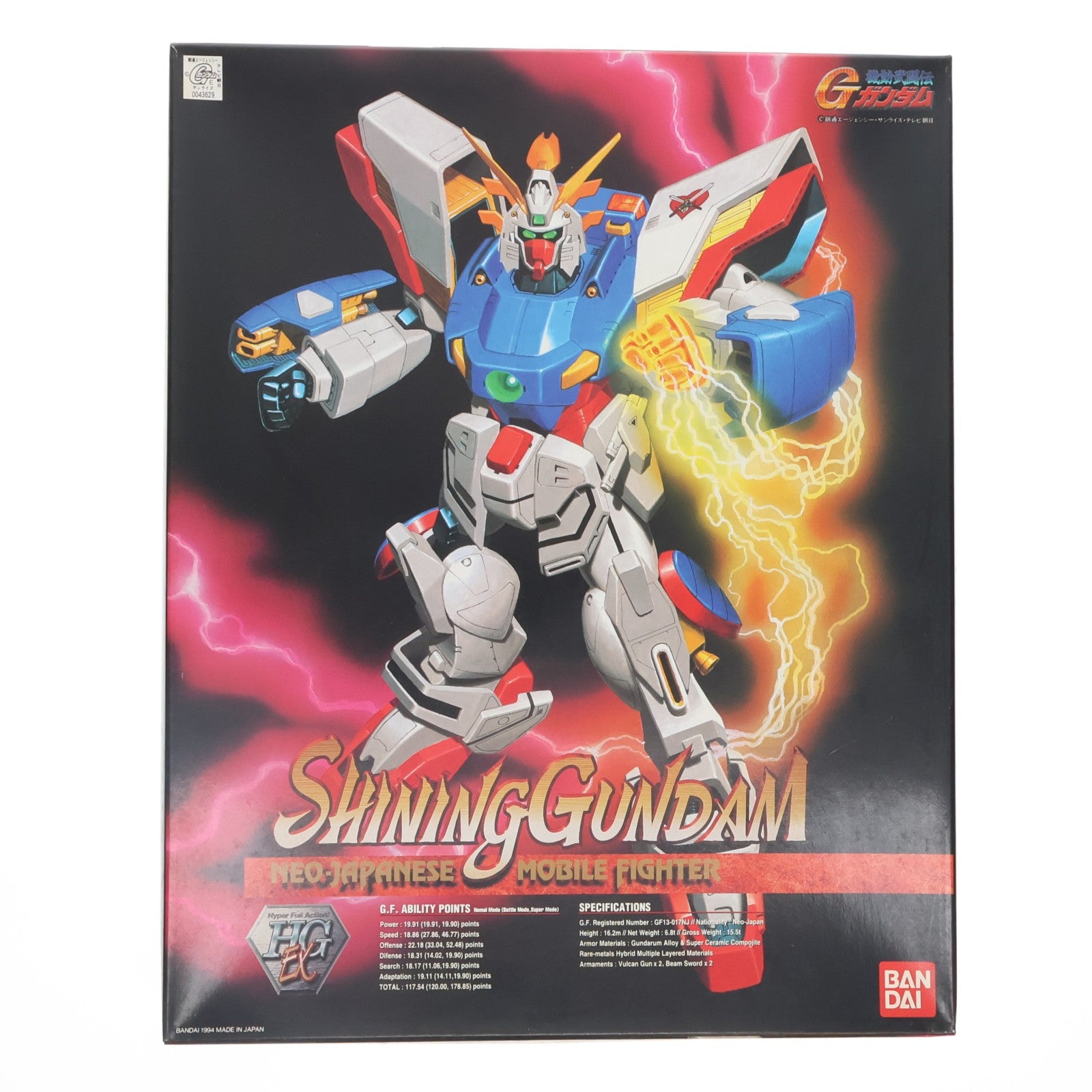 【中古即納】[PTM] HG-Ex 1/60 GF13-017NJ シャイニングガンダム 機動武闘伝Gガンダム プラモデル(0043629) バンダイ(19940601)