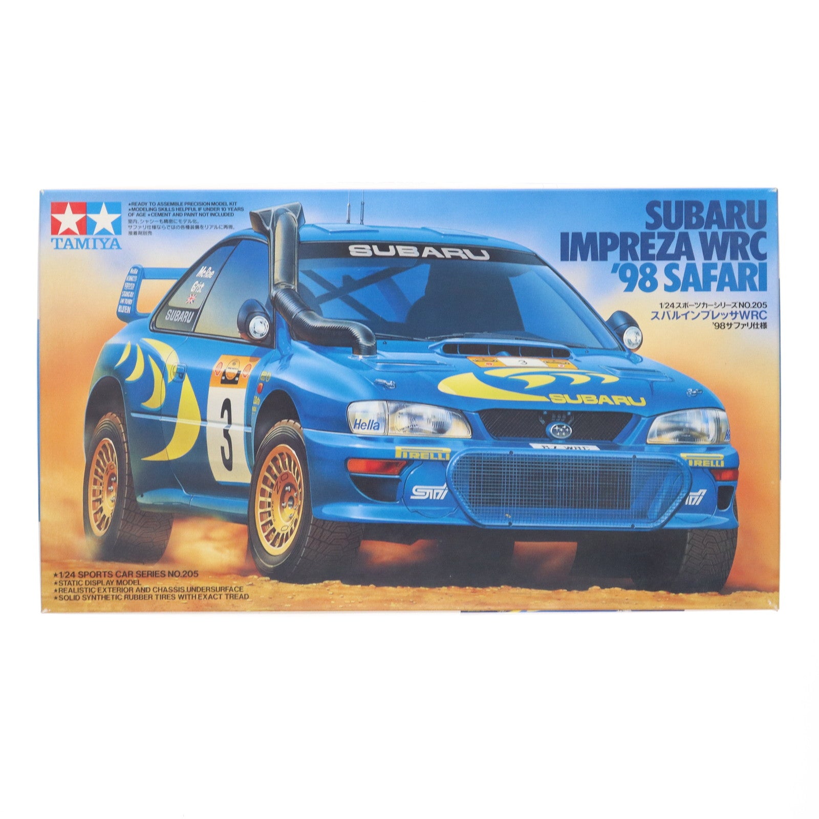 【中古即納】[PTM] スポーツカーシリーズ No.205 1/24 スバル インプレッサ WRC'98サファリ仕様 ディスプレイモデル プラモデル(24205) タミヤ(19981231)