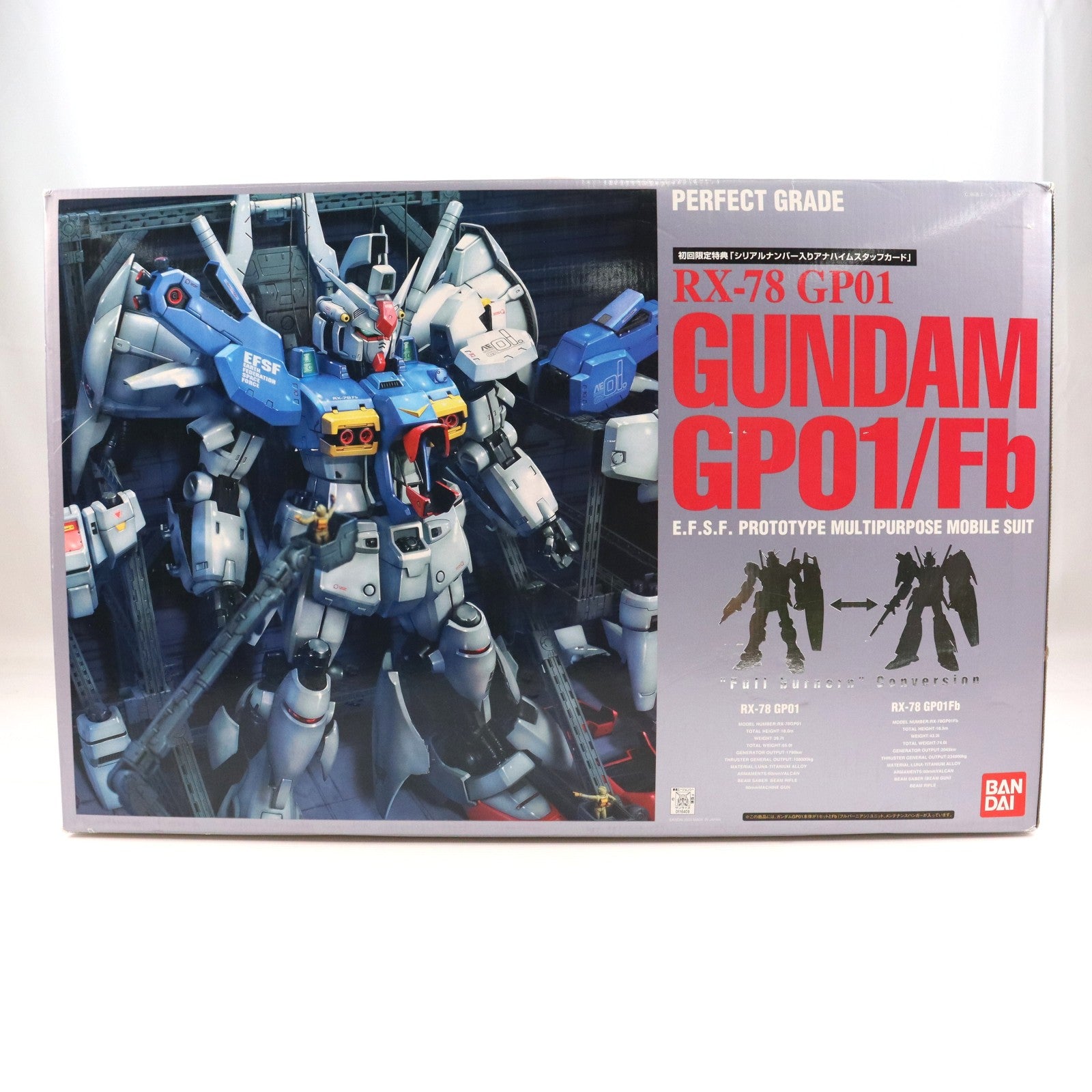 【中古即納】[PTM] PG 1/60 RX-78GP01/Fb RX-78ガンダムGP01/FB 機動戦士ガンダム0083 STARDUST MEMORY(スターダストメモリー) プラモデル(0116409) バンダイ(20031130)