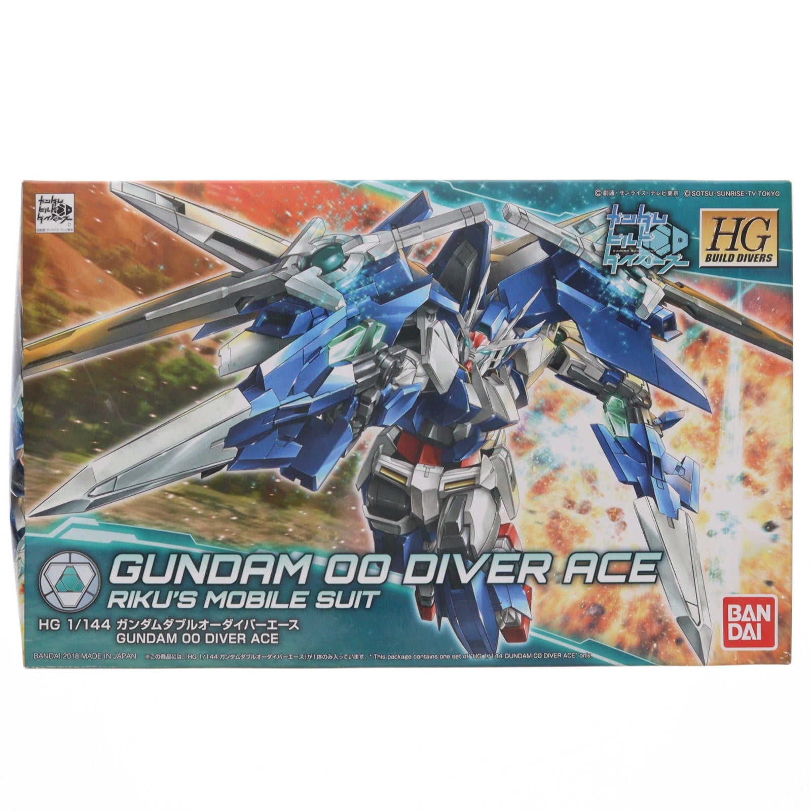 【中古即納】[PTM] HGBD 1/144 GN-0000DVR/A ガンダムダブルオーダイバーエース ガンダムビルドダイバーズ プラモデル バンダイ(20180721)