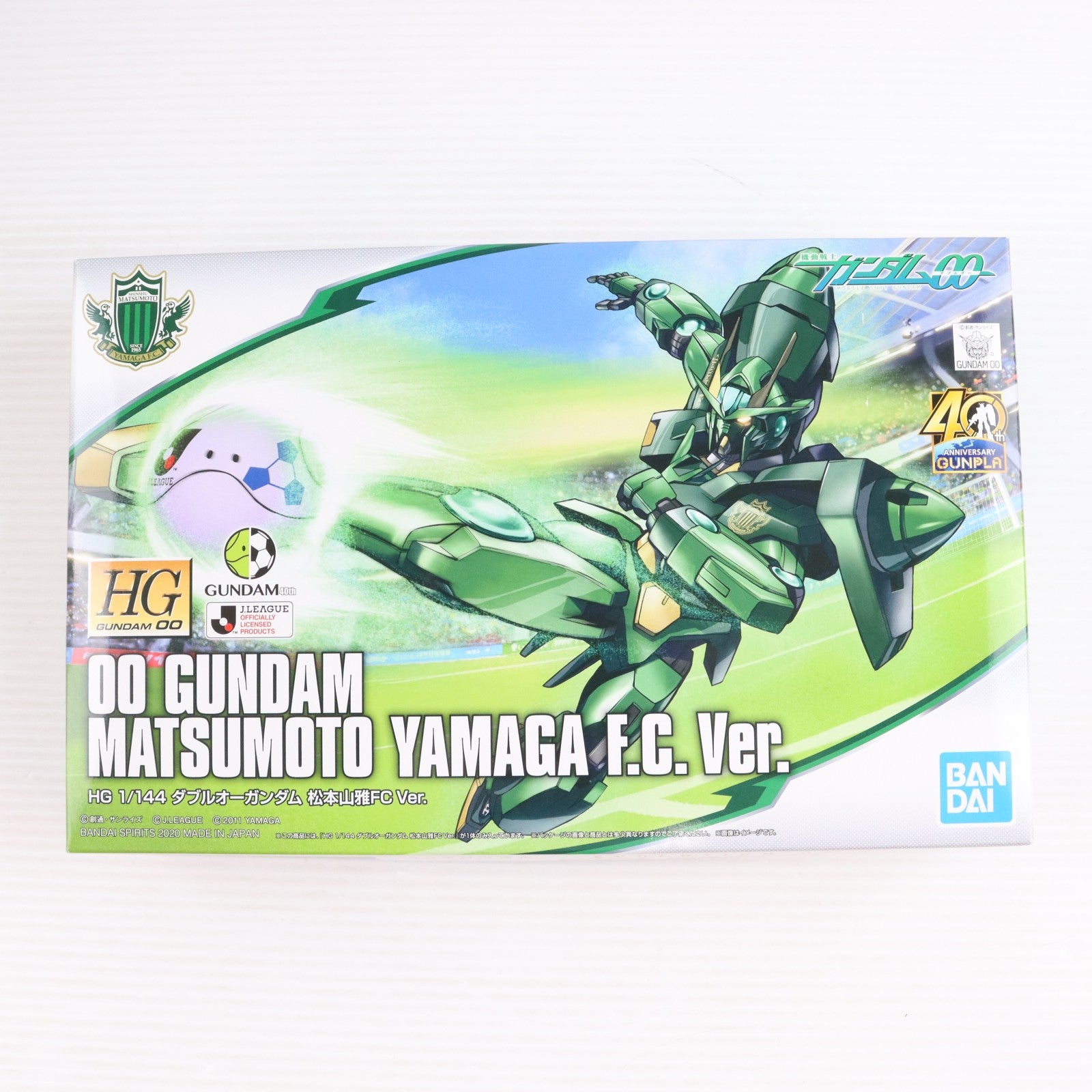 【中古即納】[PTM] HG 1/144 GN-0000 ダブルオーガンダム 松本山雅FC VER. 機動戦士ガンダム40周年記念 Jリーグコラボレーション 機動戦士ガンダム00(ダブルオー) プラモデル(5060557) バンダイスピリッツ(20200424)