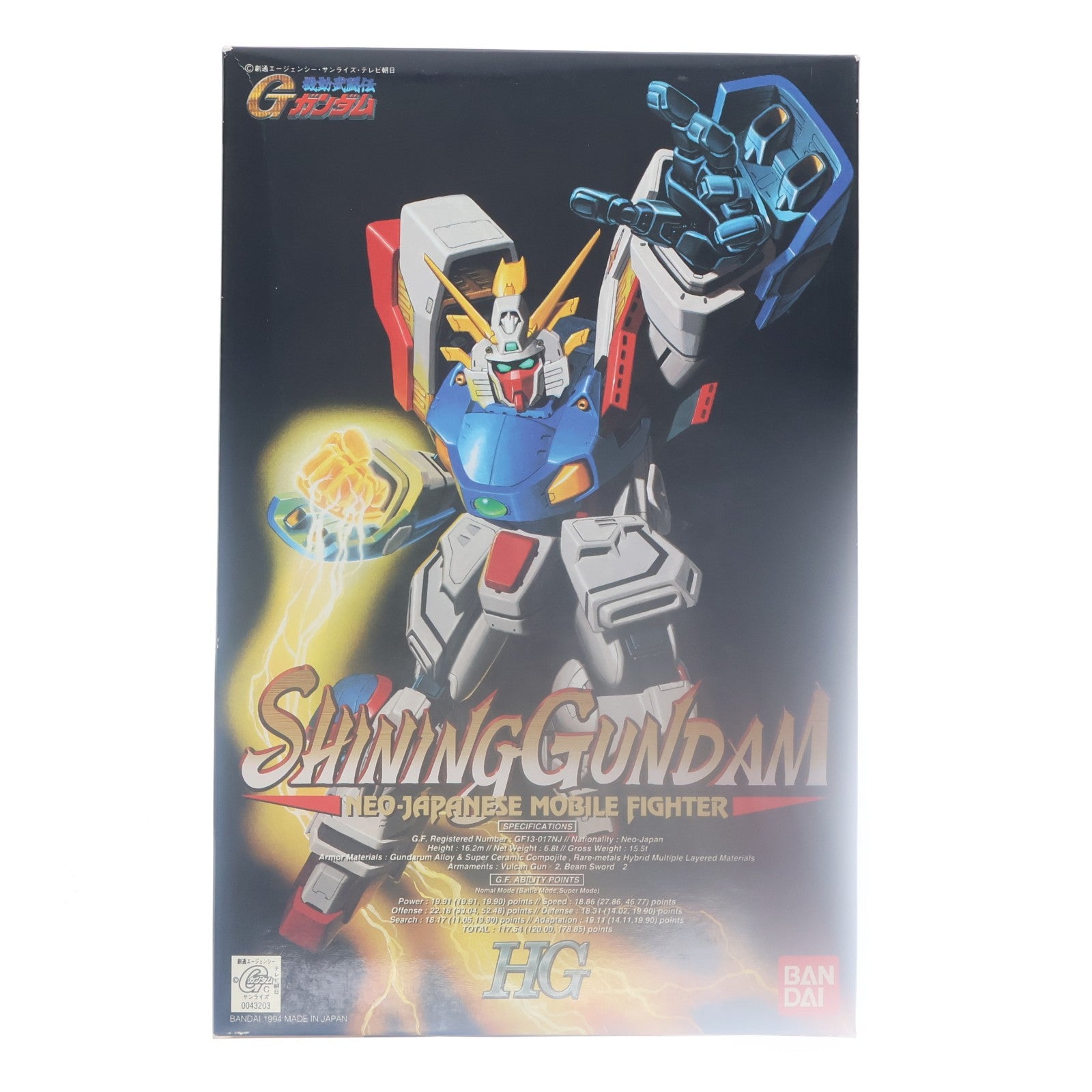 【中古即納】[PTM] HG 1/100 GF13-017NJ シャイニングガンダム 機動武闘伝Gガンダム プラモデル(0043203) バンダイ(19940606)