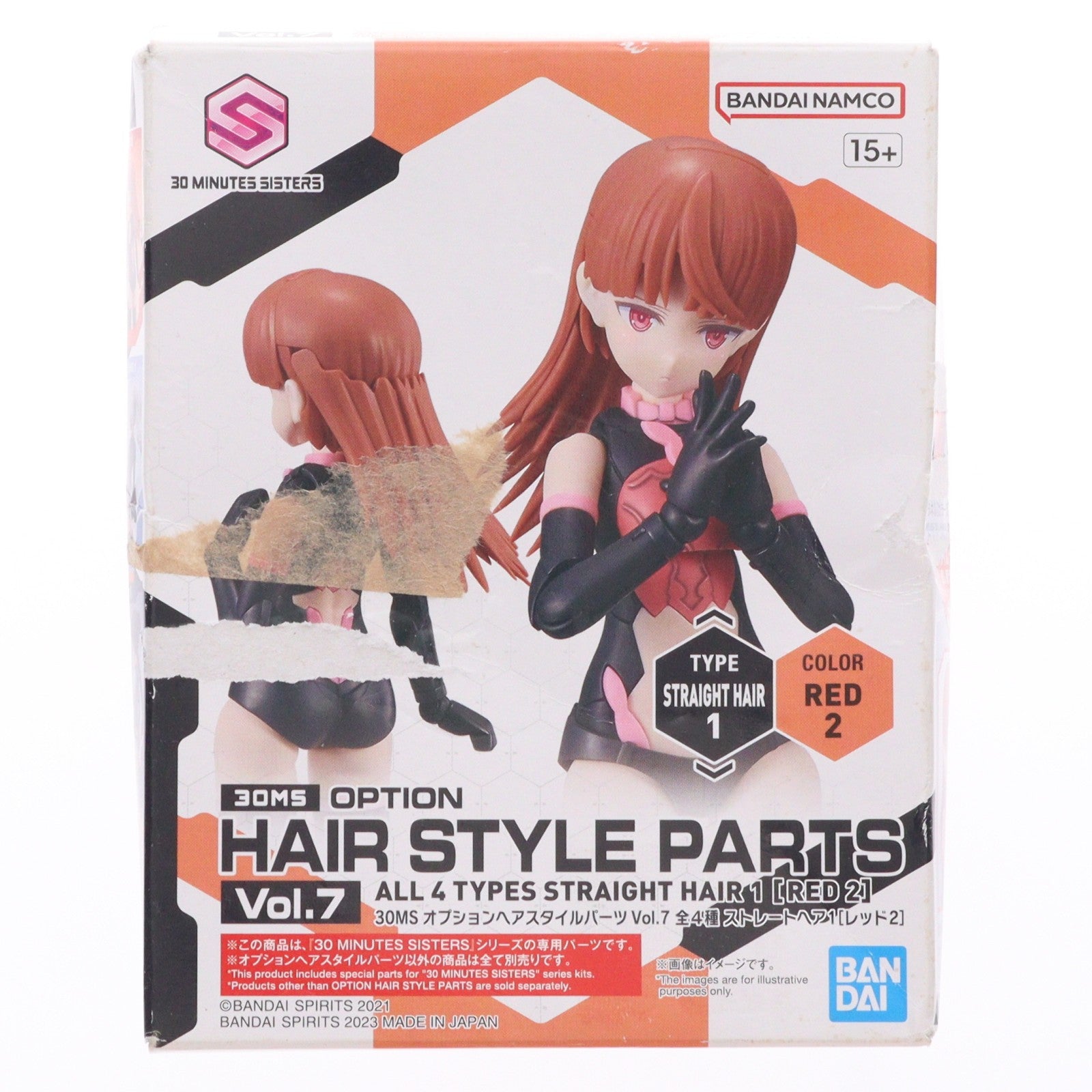 【中古即納】[PTM] (単品) 30MS オプションヘアスタイルパーツVol.7 ストレートヘア1[レッド2] 30 MINUTES SISTERS(サーティミニッツシスターズ) プラモデル用アクセサリ(5064219) バンダイスピリッツ(20230225)