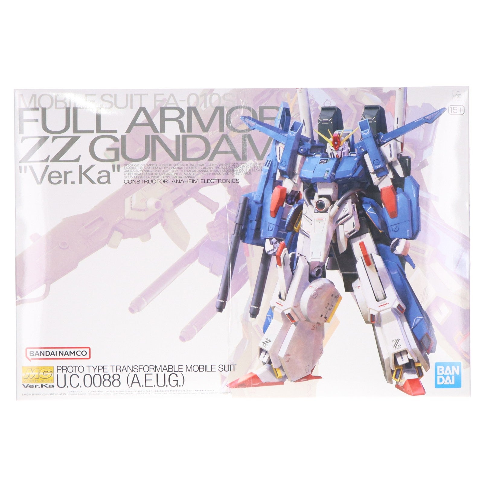 【中古即納】[PTM] (再販) MG 1/100 フルアーマーZZガンダム Ver.Ka 機動戦士ガンダムZZ(ダブルゼータ) プラモデル(5072026) バンダイスピリッツ(20260415)