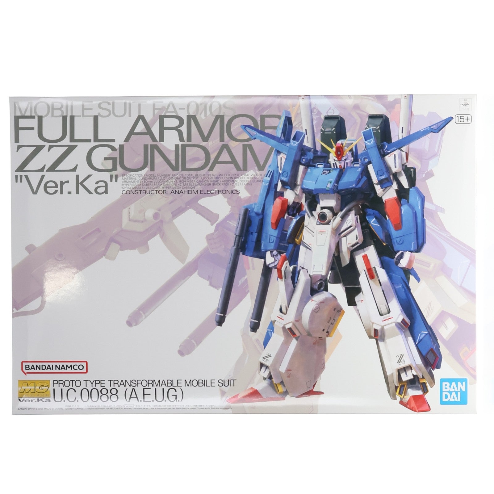 【中古即納】[PTM] (再販) MG 1/100 フルアーマーZZガンダム Ver.Ka 機動戦士ガンダムZZ(ダブルゼータ) プラモデル(5072026) バンダイスピリッツ(20260415)