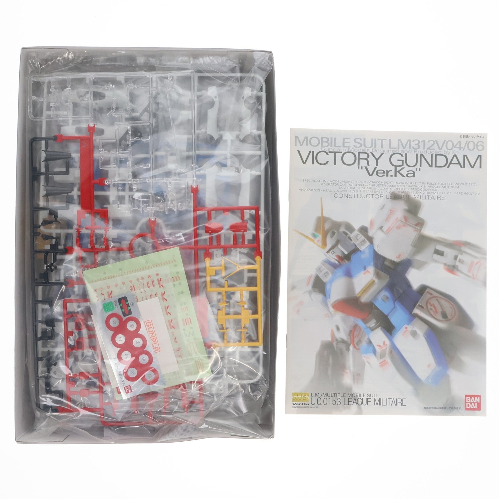 【中古即納】[PTM] MG 1/100 LM312V04 Vガンダム Ver.Ka(スペシャルクリア外装パーツ付) 機動戦士Vガンダム プラモデル(161410) バンダイ(20100825)