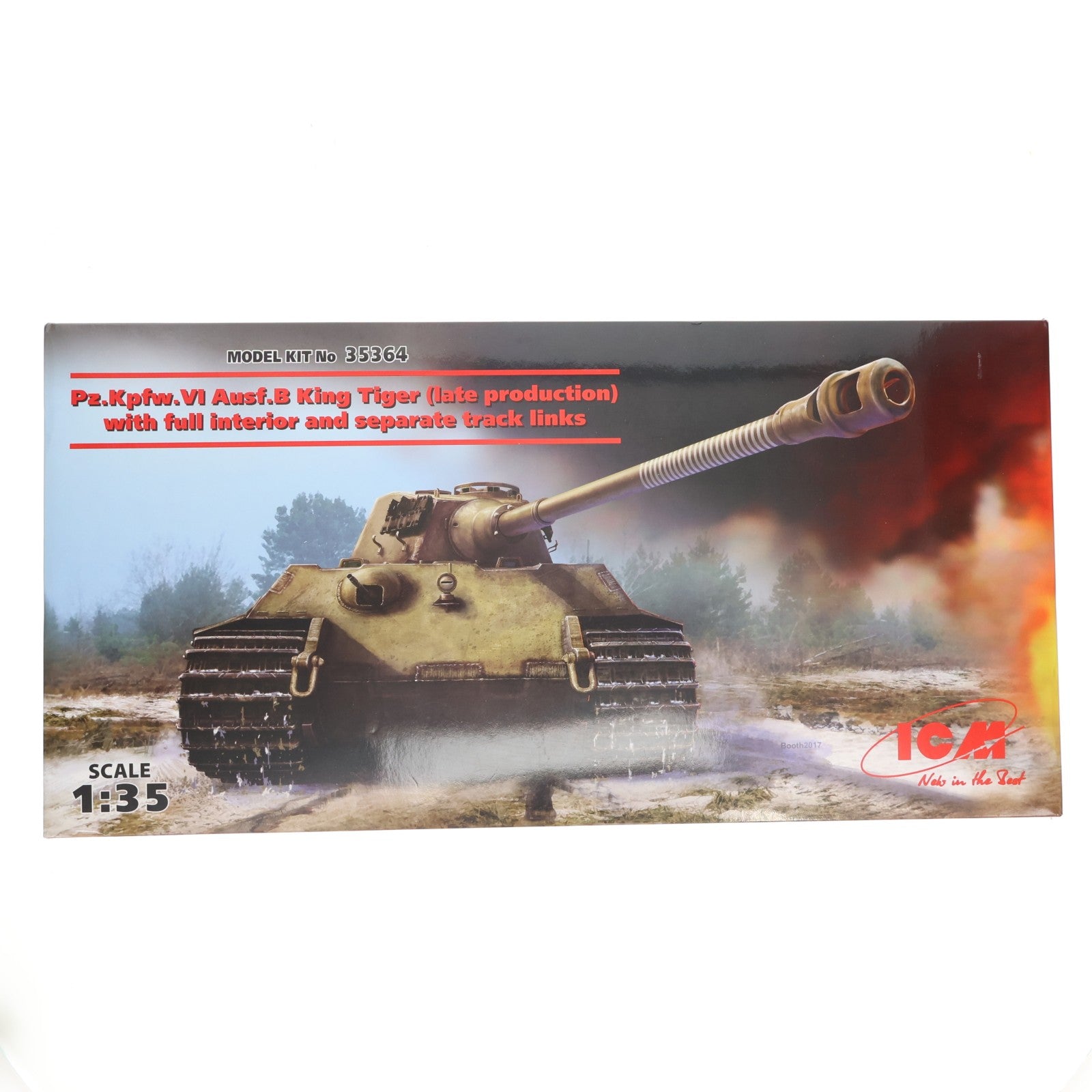 【中古即納】[PTM] 1/35 キングタイガー後期型 w/フルインテリア プラモデル(35364) ICM(20171231)