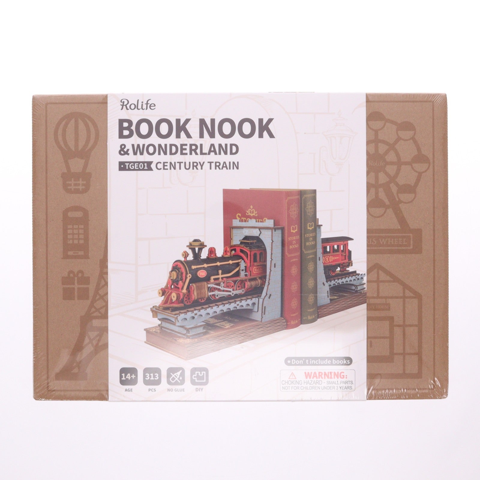 【中古即納】[PTM] BOOK NOOK(ブックヌック) & WONDERLAND CENTURY TRAIN 木製キット(TGE01) Robotime Technology(20250620)