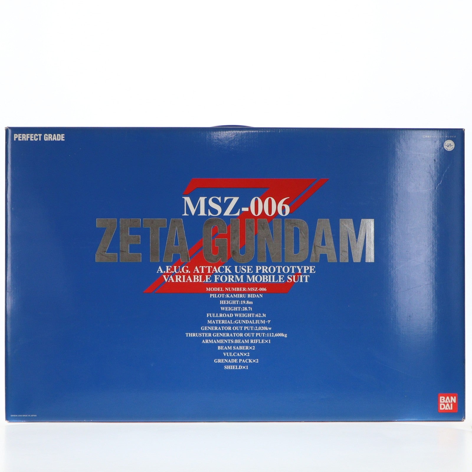 【中古即納】[PTM] PG 1/60 MSZ-006 Zガンダム 機動戦士Zガンダム プラモデル(0075680) バンダイ(20000303)