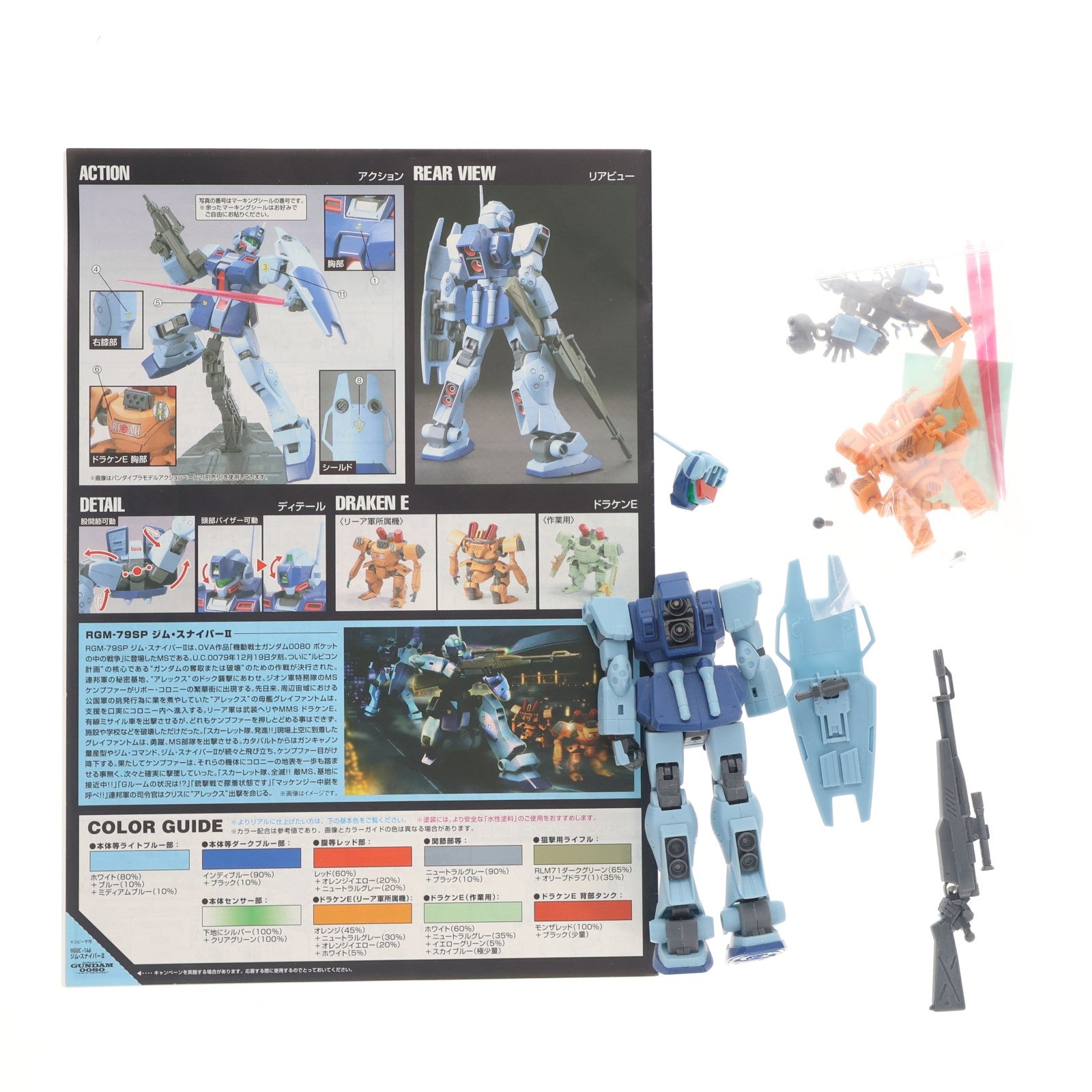 【中古即納】[PTM] HGUC 1/144 ジム・スナイパーII 機動戦士ガンダム0080 ポケットの中の戦争 プラモデル バンダイ(20170722)