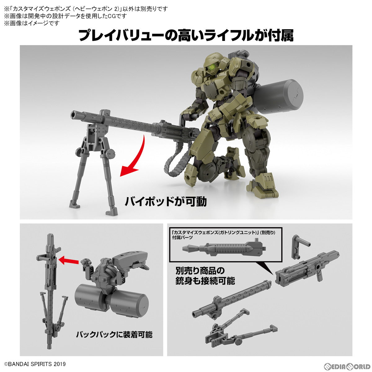【中古即納】[PTM] (再販) 30MF 1/144 カスタマイズウェポンズ(ヘビーウェポン 2) 30 MINUTES FANTASY(サーティミニッツファンタジー) プラモデル用アクセサリ(5067159) バンダイスピリッツ(20260221)