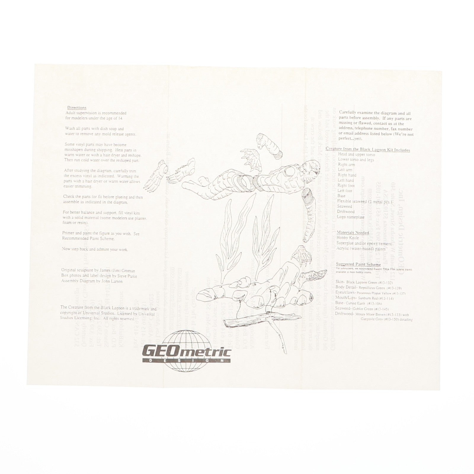 【中古即納】[SFT] Creature From the Black Lagoon Sculpted by Jim Groman 1/8 ビニールモデルキット ソフビフィギュア GEO Metric(ジオメトリック)(20220328)