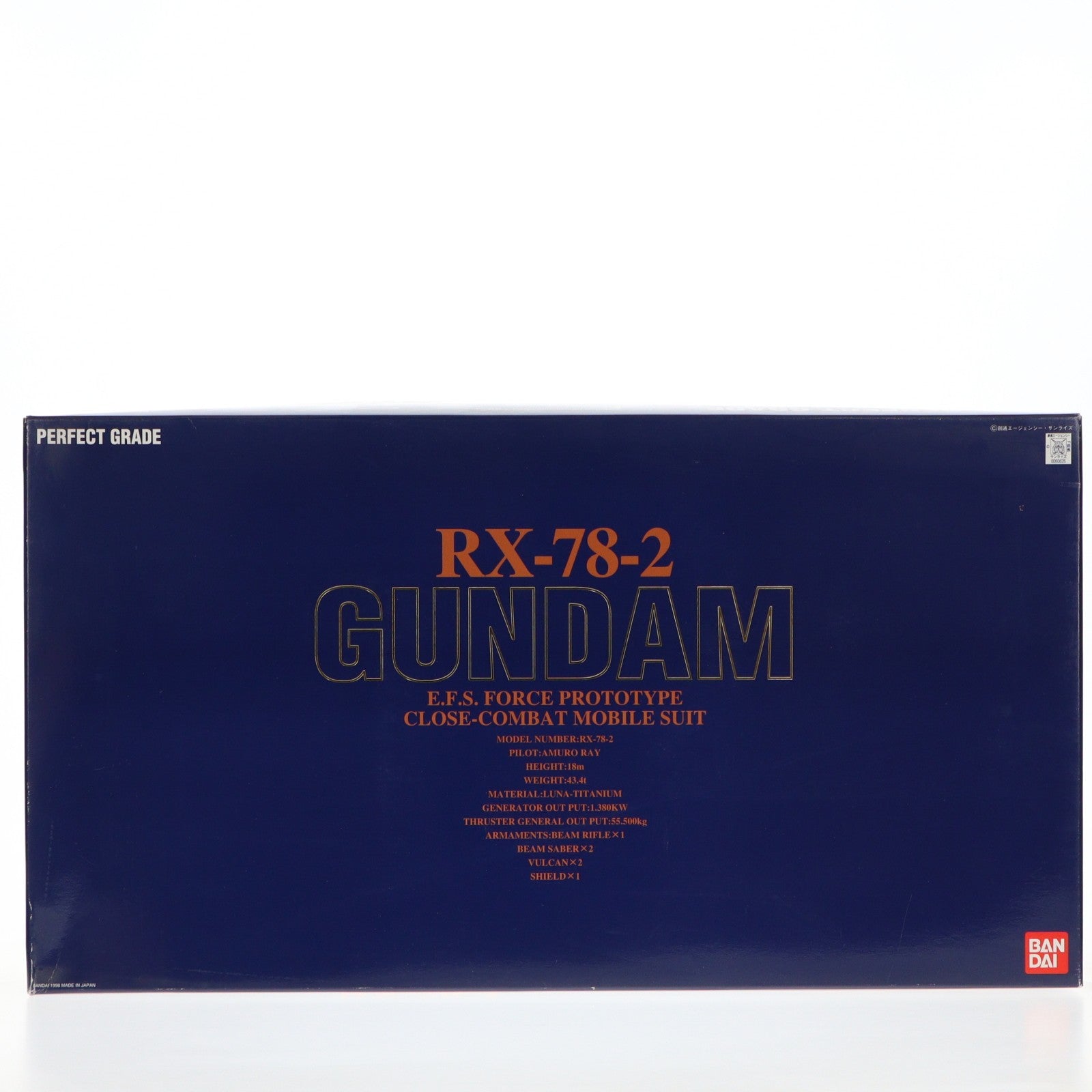【中古即納】[PTM] PG 1/60 RX-78-2 ガンダム 機動戦士ガンダム プラモデル(0060625) バンダイ(19981009)