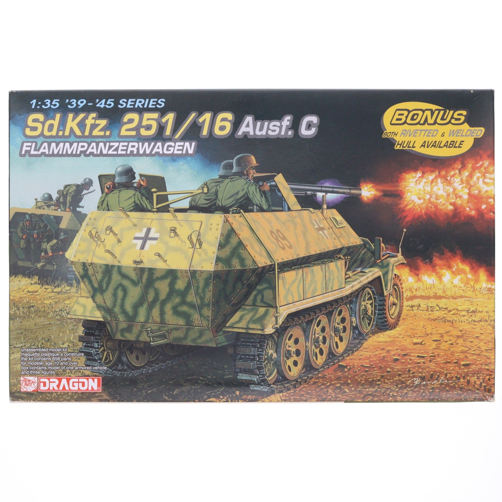 【中古即納】[PTM] '39-'45 SERIES 1/35 Sd.Kfz.251/16 Ausf.C 火焔放射装甲車 プラモデル(6202) DRAGON(ドラゴン)(20041231)