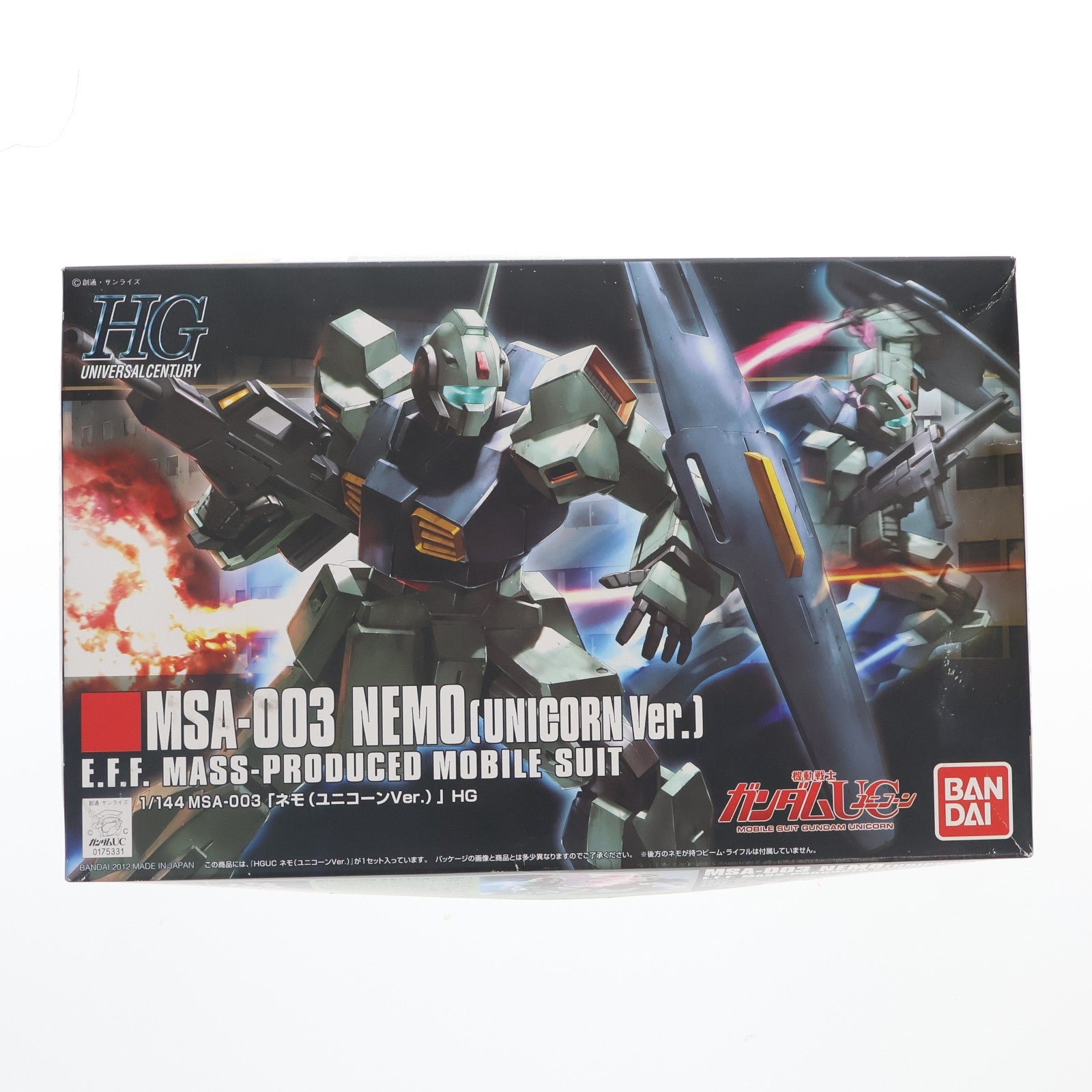 【中古即納】[PTM] HGUC 1/144 MSA-003 ネモ(ユニコーンVer.) 機動戦士ガンダムUC(ユニコーン) プラモデル(0175331) バンダイ(20180228)