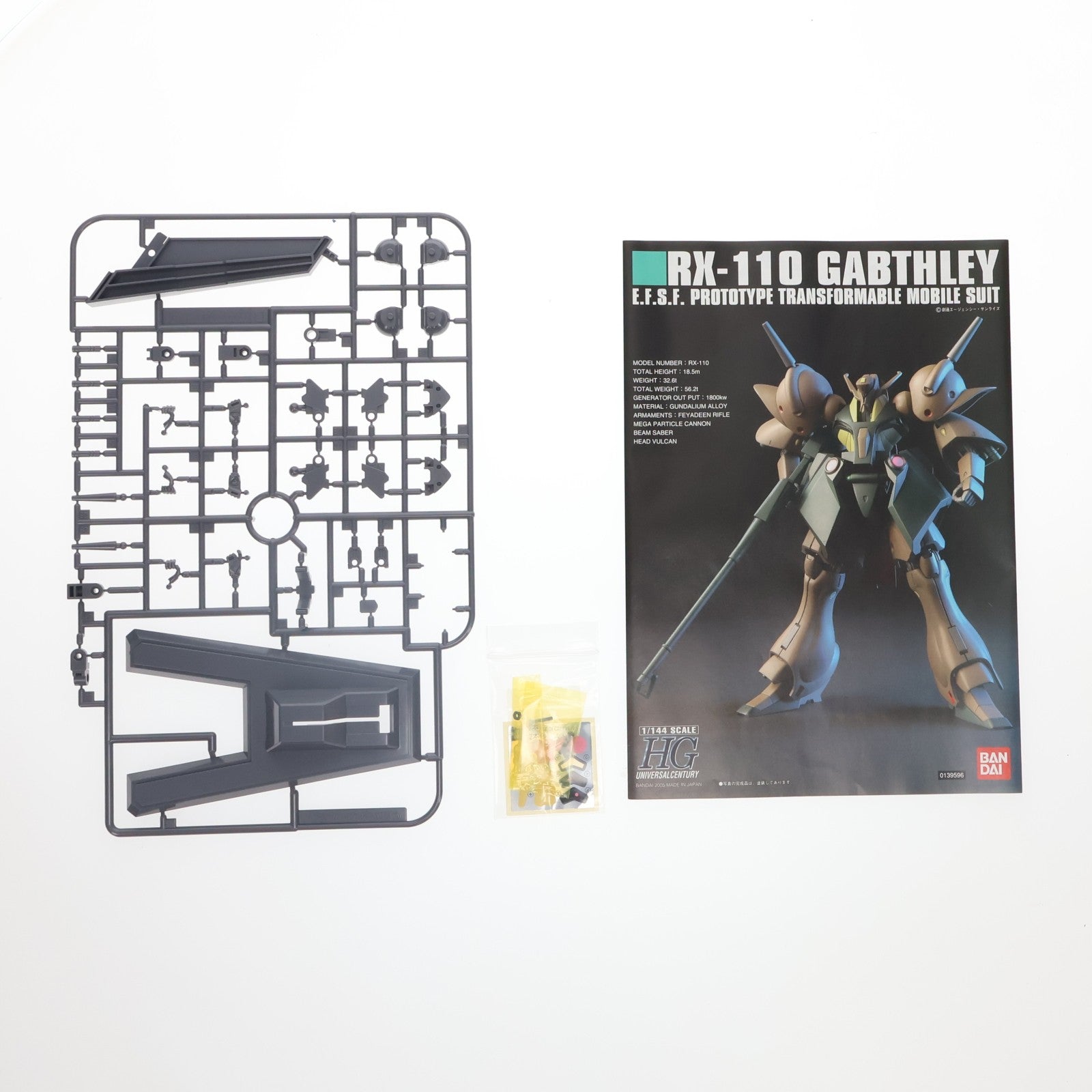 【中古即納】[PTM] HGUC 1/144 RX-110 ガブスレイ 機動戦士Zガンダム プラモデル(0139596) バンダイ(20180615)