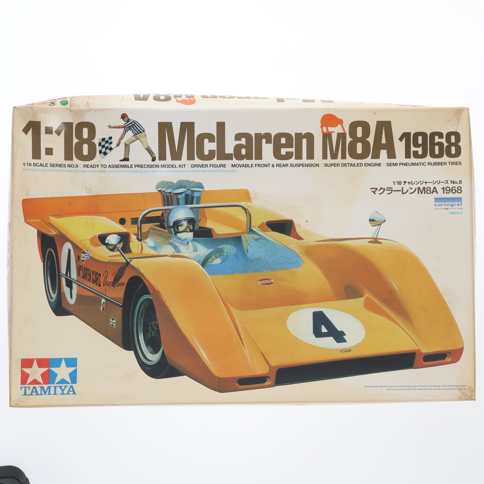 【中古即納】[PTM] チャレンジャーシリーズ No.8 1/18 マクラーレン M8A 1968 ディスプレイモデル プラモデル(10008) タミヤ(20131102)