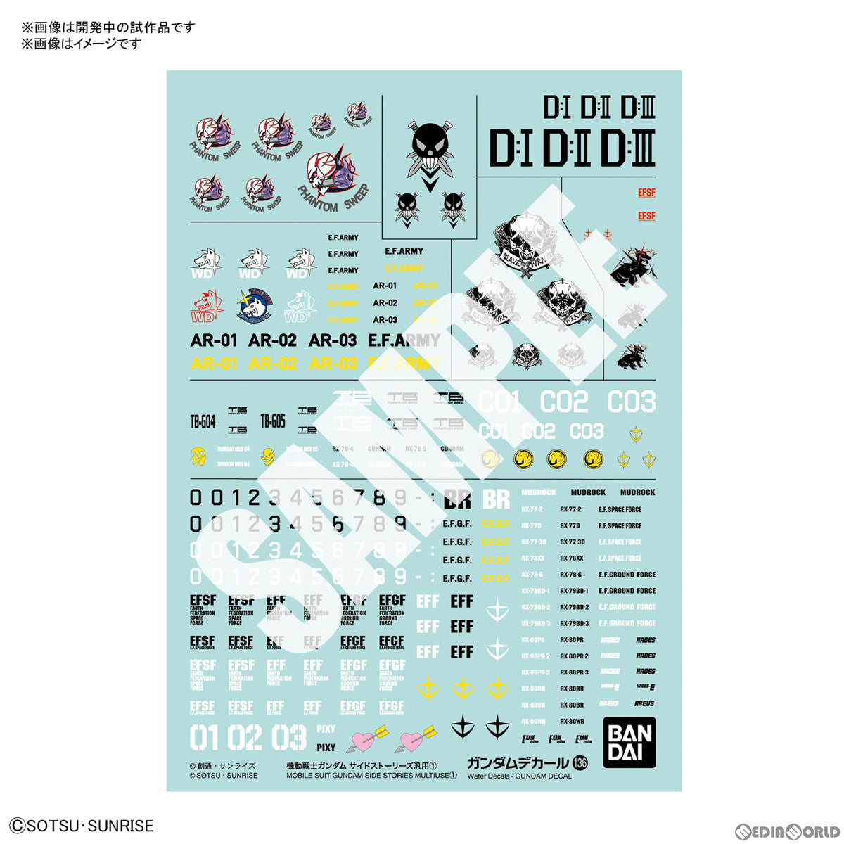 【中古即納】[PTM] ガンダムデカールNo.136 機動戦士ガンダム サイドストーリーズ汎用1 プラモデル用デカール バンダイスピリッツ(20230318)