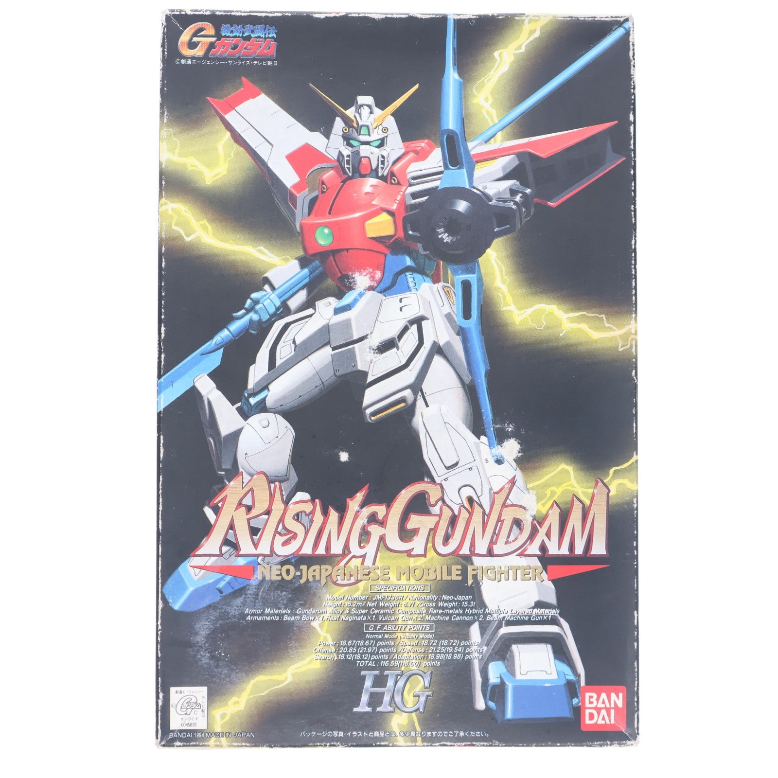 【中古即納】[PTM] HG G-GUNDAM SERIES 06 1/100 JMF1336R ライジングガンダム 機動武闘伝Gガンダム プラモデル(0045826) バンダイ(19991231)