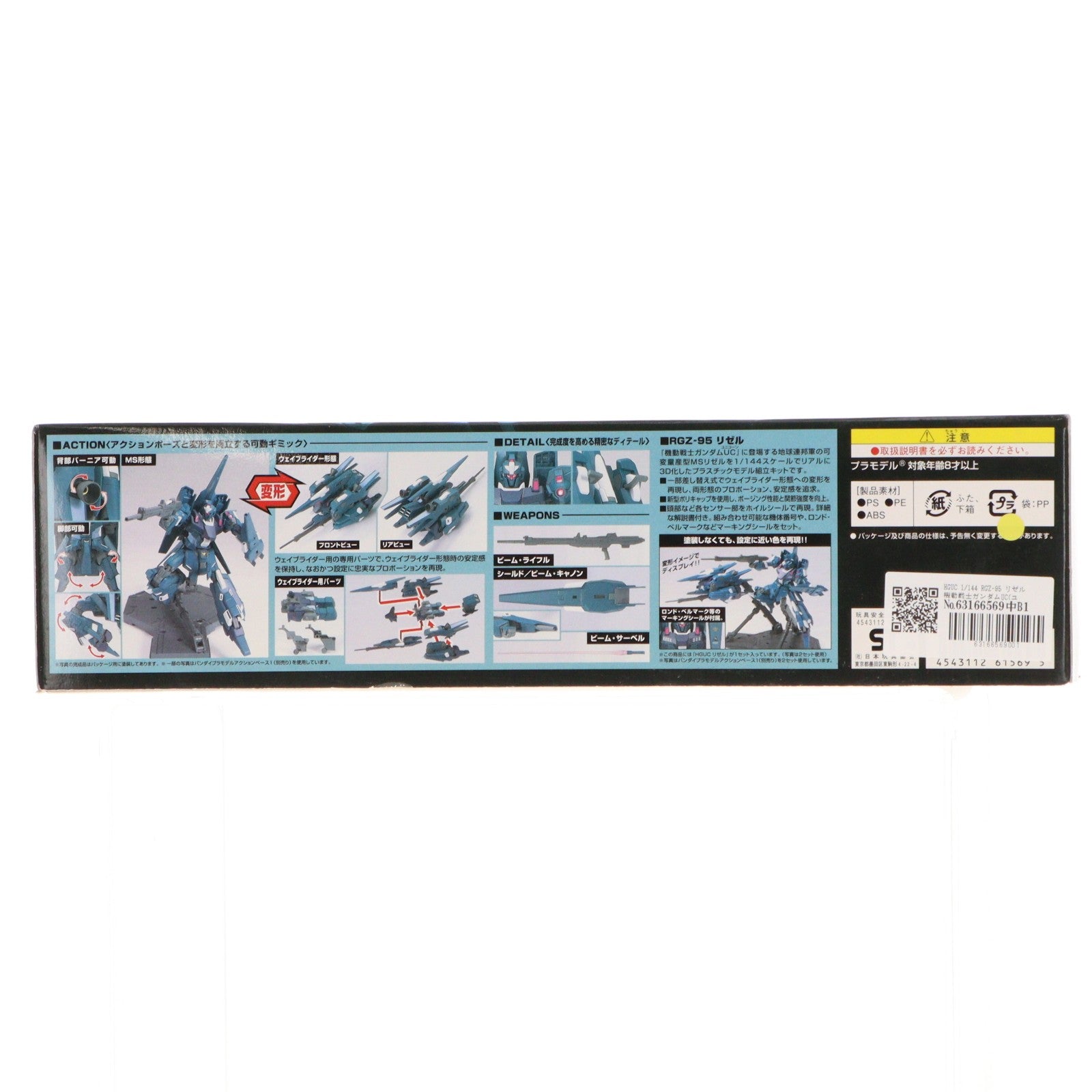 【中古即納】[PTM] HGUC 1/144 RGZ-95 リゼル 機動戦士ガンダムUC(ユニコーン) プラモデル(0161569) バンダイ(20180411)