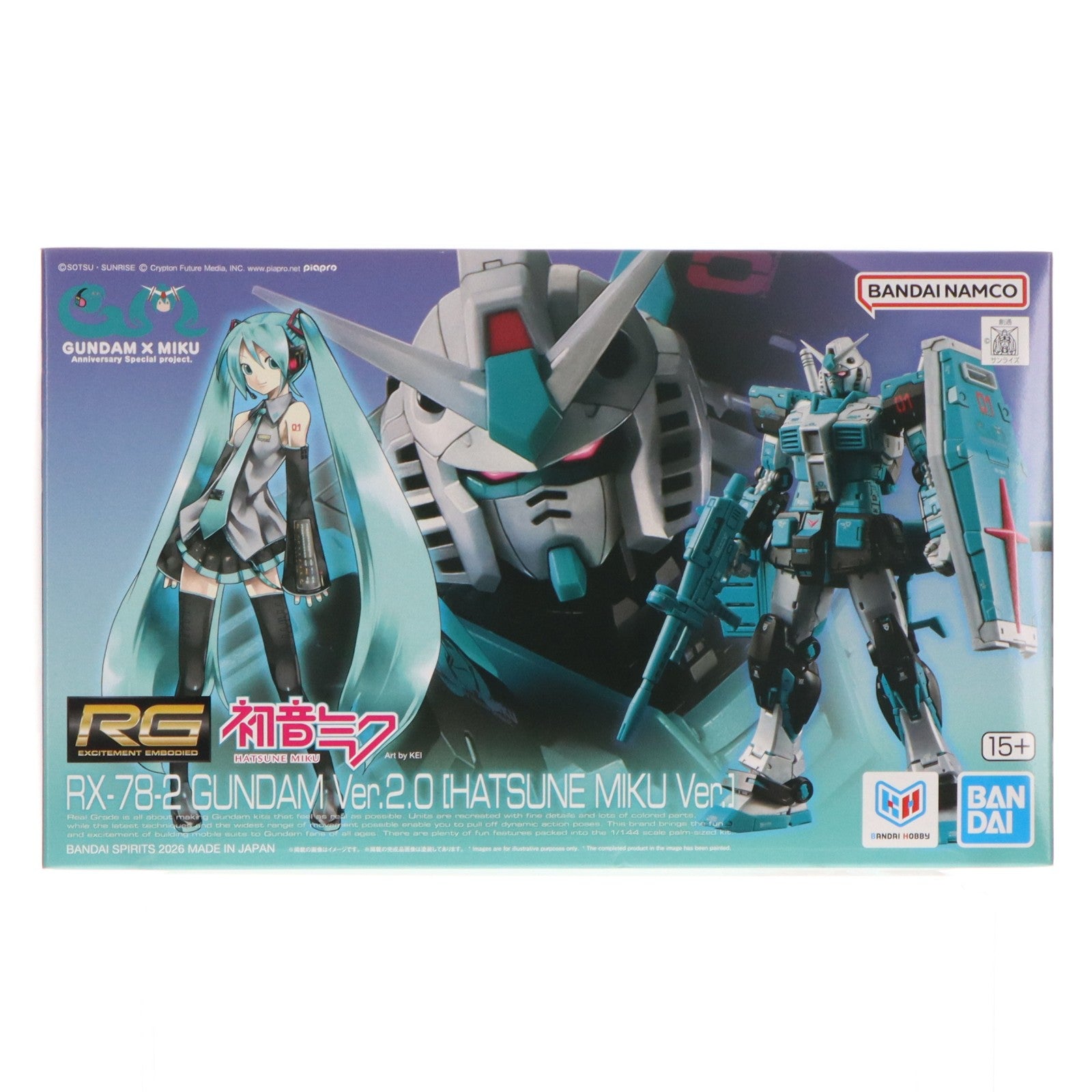【中古即納】[PTM] プレミアムバンダイ限定 RG 1/144 RX-78-2 ガンダム Ver.2.0[初音ミクVer.] 機動戦士ガンダム プラモデル(5072569) バンダイスピリッツ(20260531)