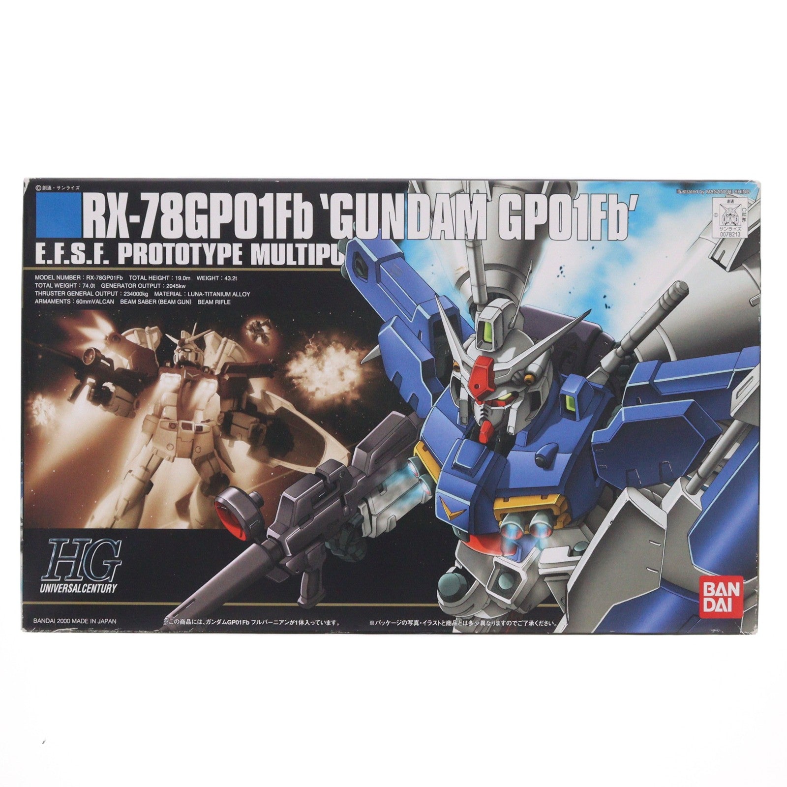【中古即納】[PTM] HGUC 1/144 RX-78GP01Fb ガンダムGP01Fb(フルバーニアン) 機動戦士ガンダム0083 STARDUST MEMORY プラモデル(0078213) バンダイ(20001231)