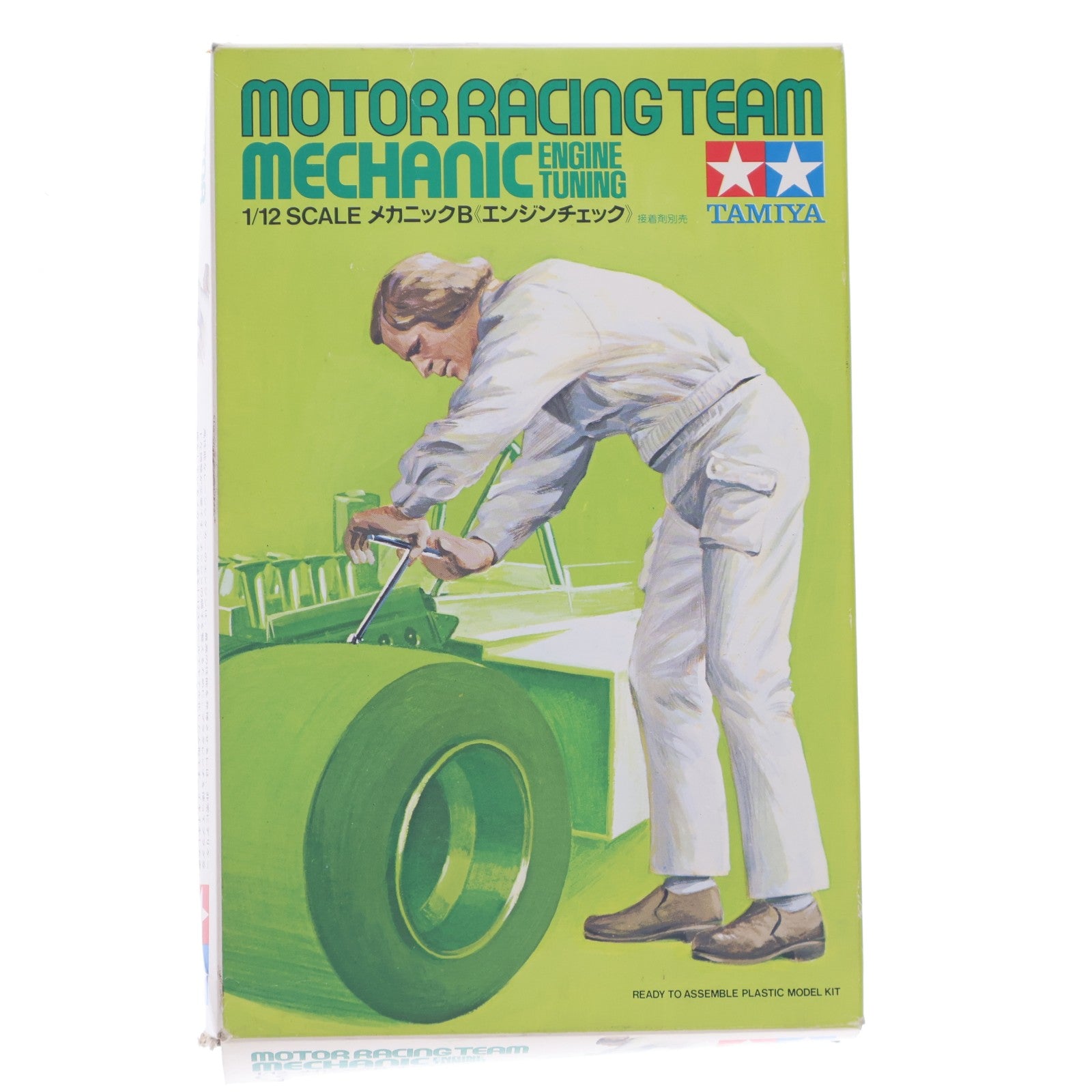 【中古即納】[PTM] モーターレーシングチームシリーズ 1/12 メカニックB (エンジンチェック) ディスプレイモデル プラモデル(12503) タミヤ(19991231)