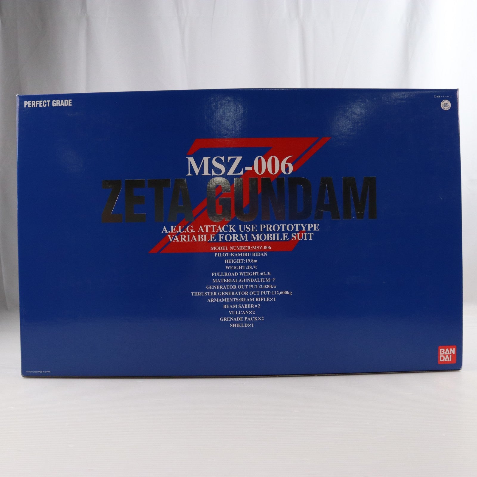 【中古即納】[PTM] PG 1/60 MSZ-006 Zガンダム 機動戦士Zガンダム プラモデル(0075680) バンダイ(20000303)