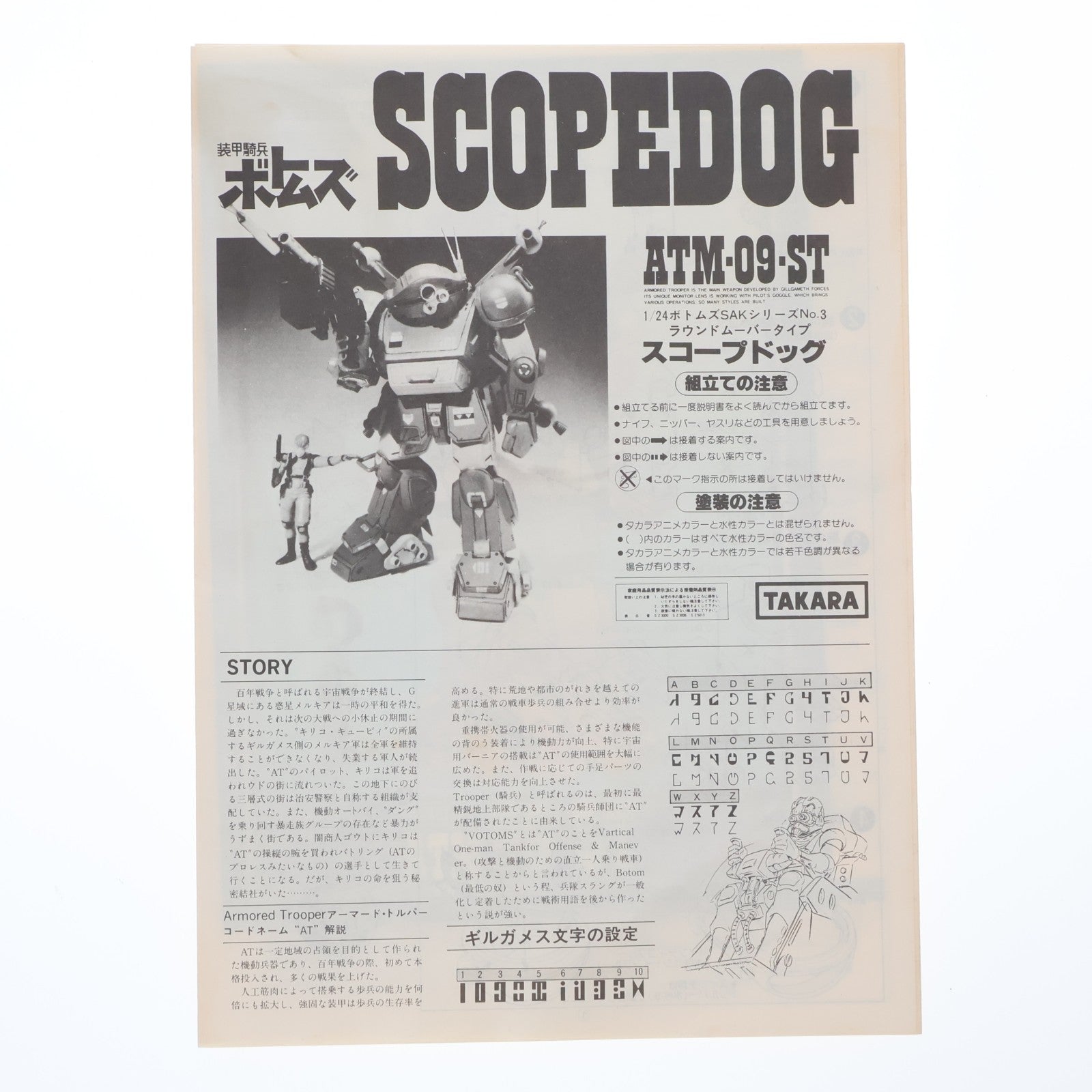 【中古即納】[PTM] SAKシリーズ No.3 1/24 ATM-09-ST ラウンドムーバータイプ スコープドッグ 装甲騎兵ボトムズ プラモデル(444002-0) タカラ(19991231)