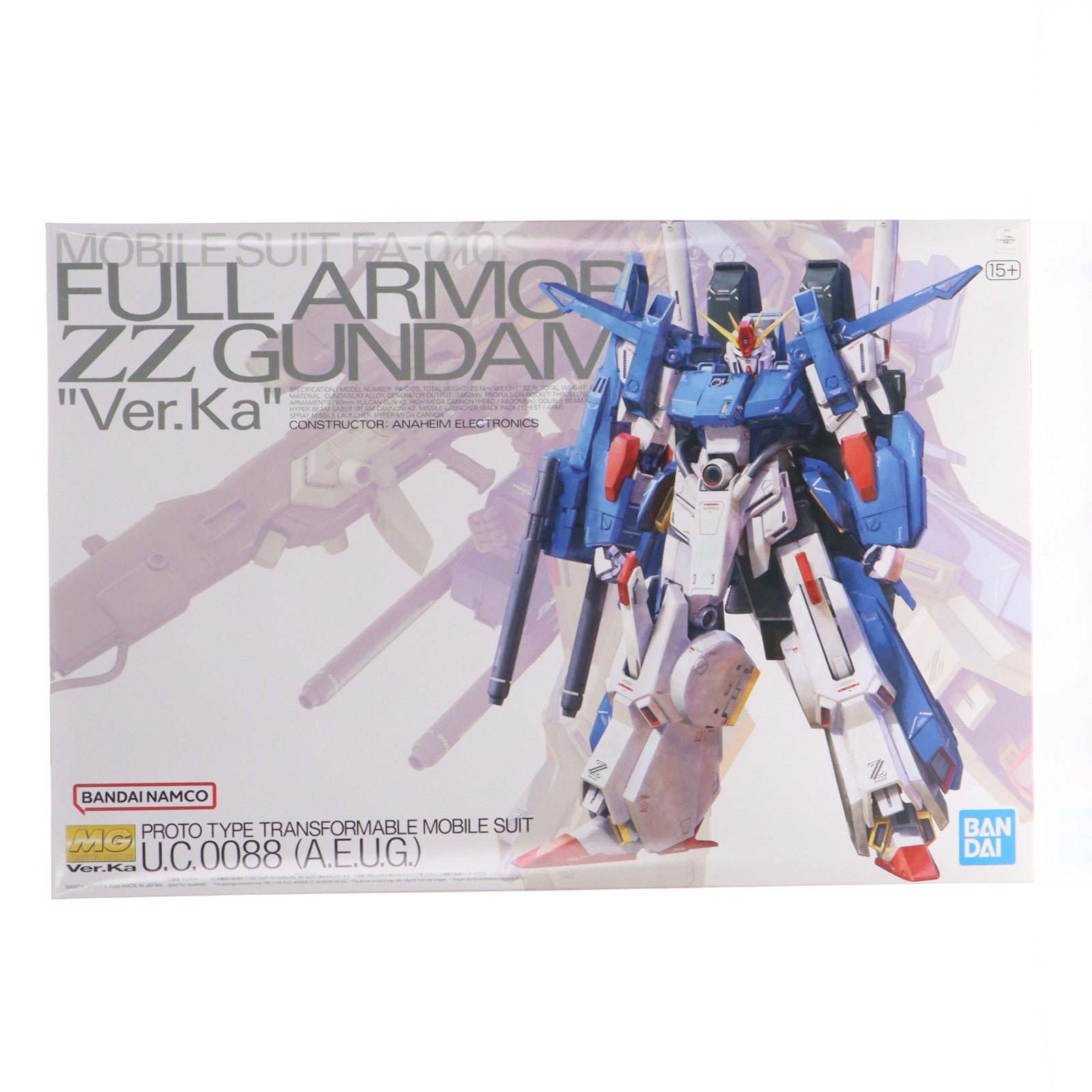 【中古即納】[PTM] (再販) MG 1/100 フルアーマーZZガンダム Ver.Ka 機動戦士ガンダムZZ(ダブルゼータ) プラモデル(5072026) バンダイスピリッツ(20260415)