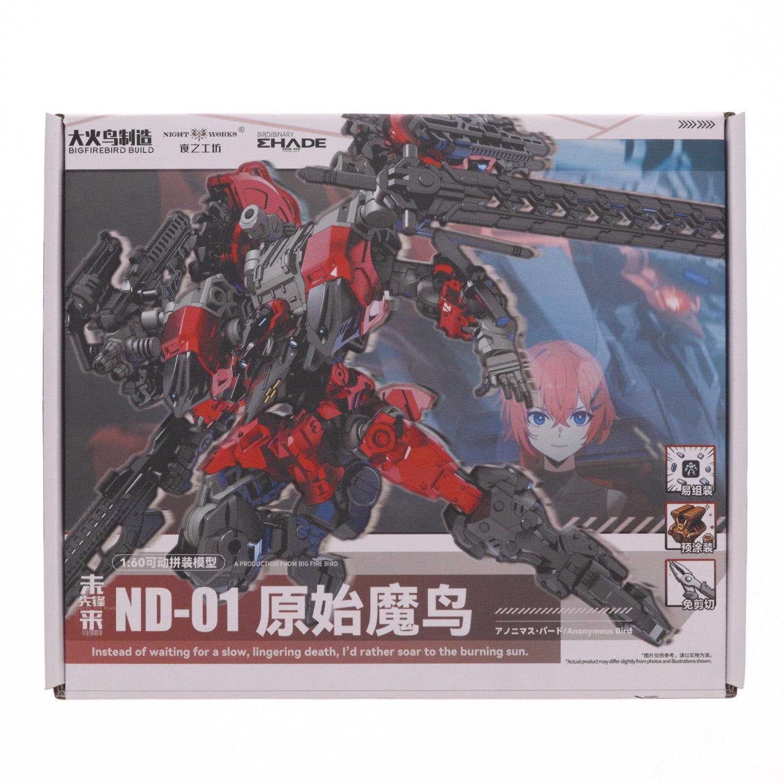 【中古即納】[PTM] 1/60 アノニマス・バード BIRD/BINARY:SHADE(バード/バイナリ シェード) プラモデル(280073) 大火鳥玩具(BIG Firebird)(20260130)