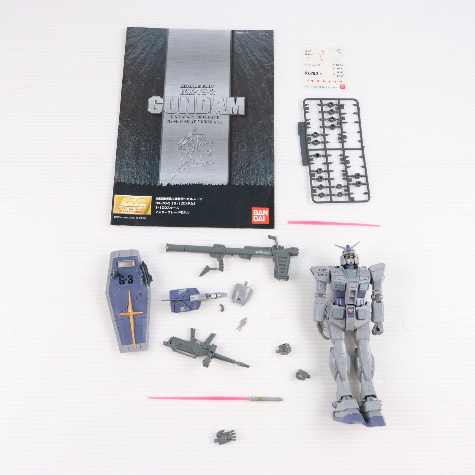 【中古即納】[PTM] MG 1/100 RX-78-3 G3ガンダム 機動戦士ガンダム プラモデル(0052969) バンダイ(20170802)