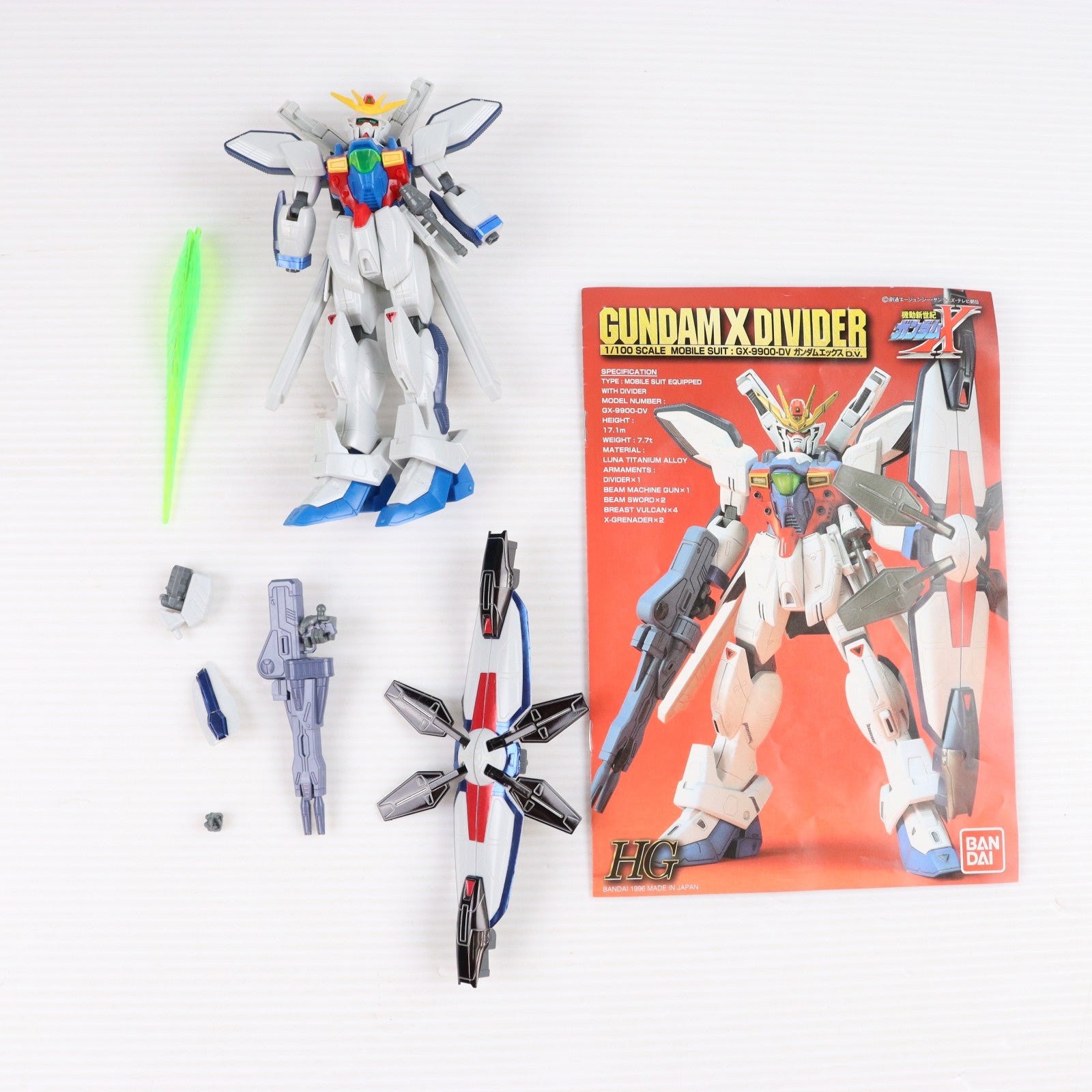 【中古即納】[PTM] HG 1/100 GX-9900-DV ガンダムエックス ディバイダー 機動新世紀ガンダムX プラモデル(0054287) バンダイ(20180221)