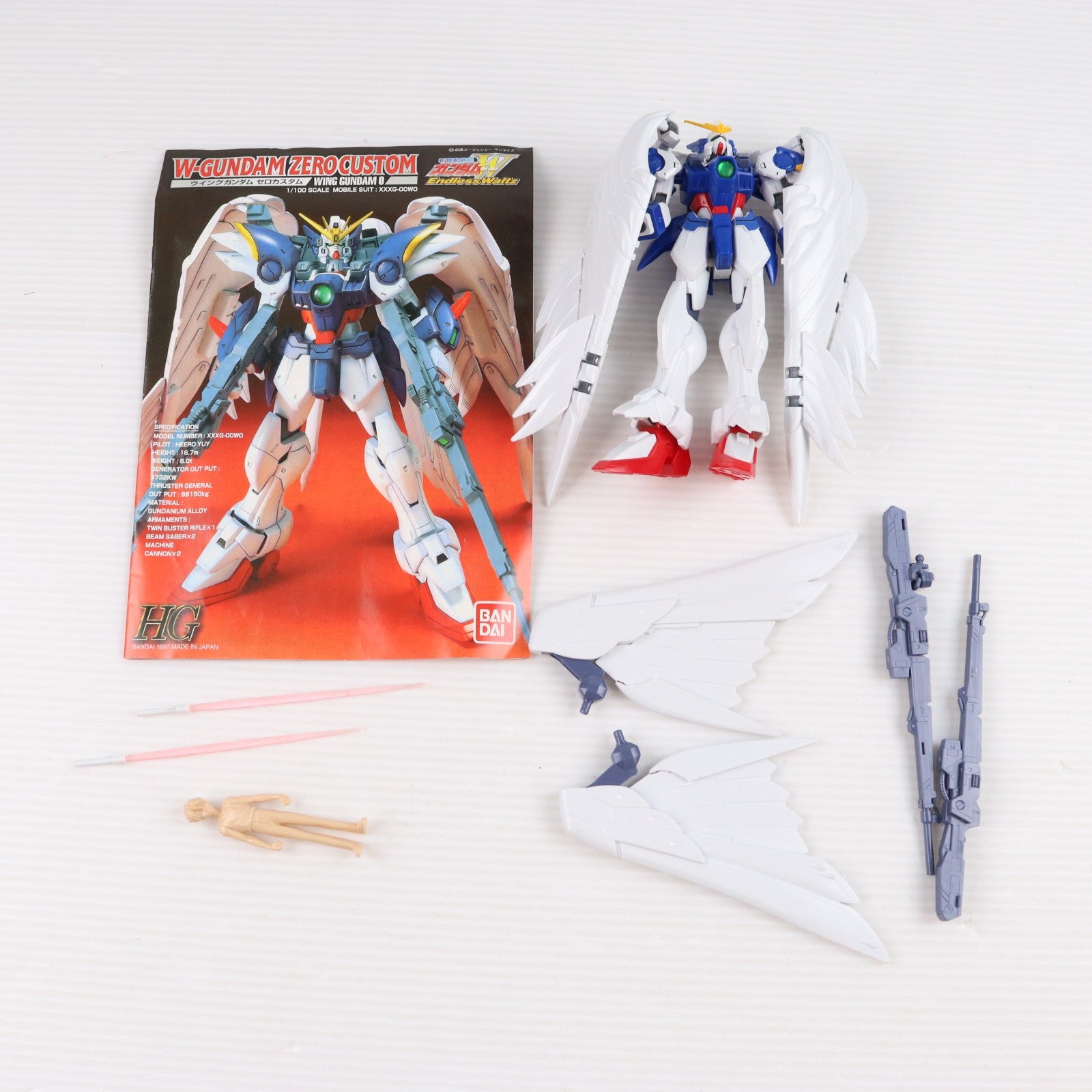 【中古即納】[PTM] HG 1/100 XXXG-00W0 ウイングガンダムゼロカスタム 通常版 新機動戦記ガンダムW Endless Waltz(ウイング エンドレスワルツ) プラモデル(0057137) バンダイ(20171022)