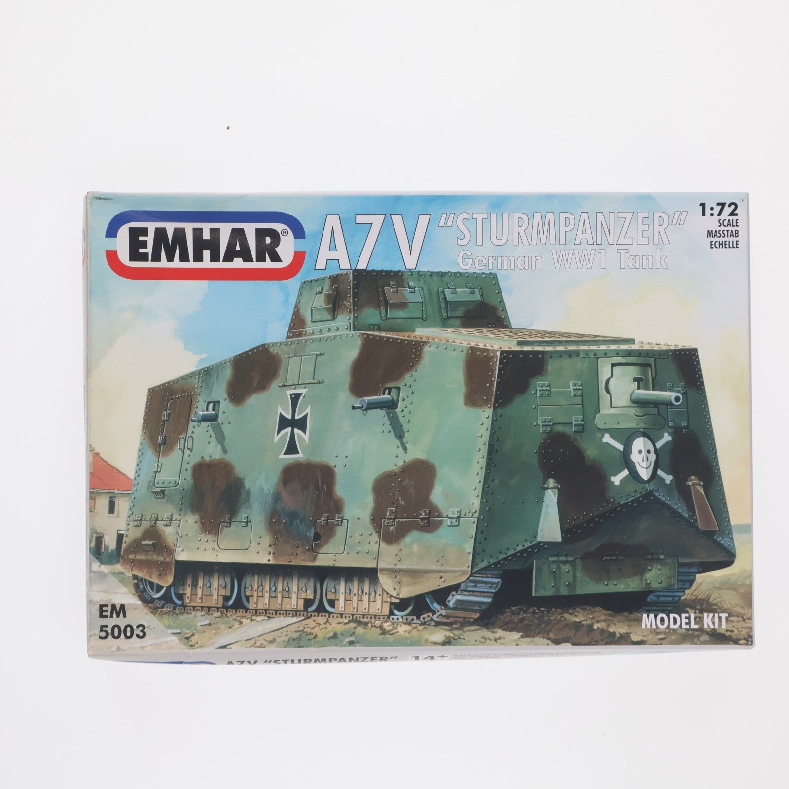 【中古即納】[PTM] 1/72 A7V 『STURMPANZER』 German WW1 Tank 独A7V突撃戦車 WW1- プラモデル(EM5003) EMHAR(エマー)(20011231)