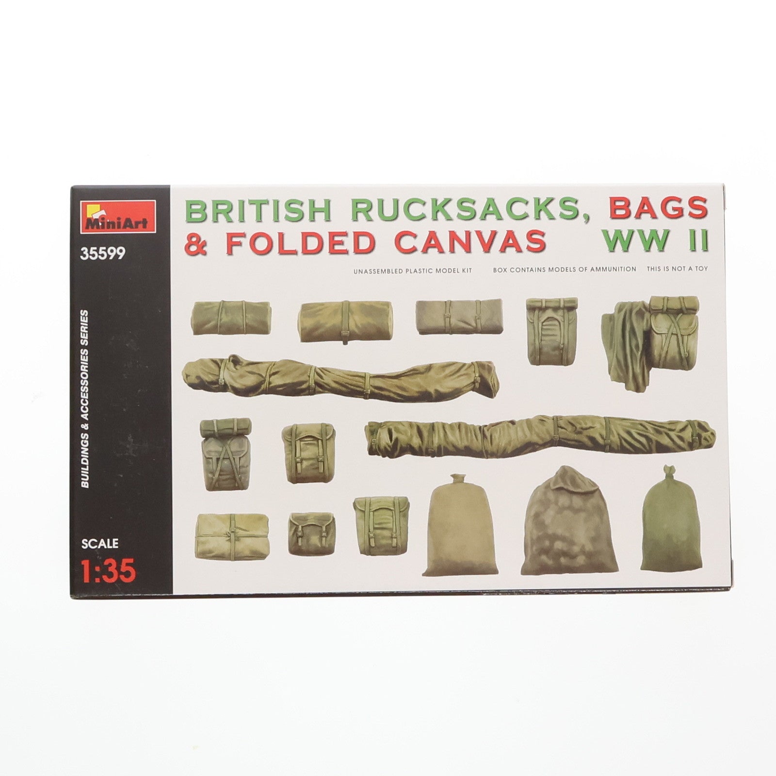 【中古即納】[PTM] 1/35 イギリス軍用リュックサック・バッグ・折りたたみ式キャンバス WW2 プラモデル(MA35599) Mini Art(ミニアート)(20181130)
