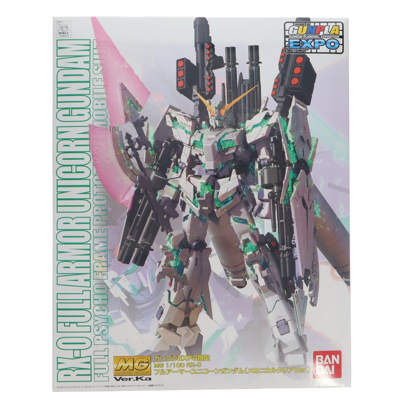 【中古即納】[PTM] MG 1/100 RX-0 フルアーマーユニコーンガンダムVer.Ka(メカニカルクリアVer.) 機動戦士ガンダムUC(ユニコーン) プラモデル(0186544) ガンプラEXPO WORLD TOUR JAPAN 2013限定 バンダイ(20131121)