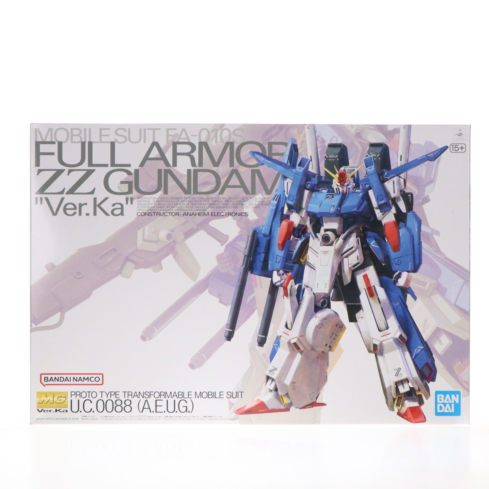 【中古即納】[PTM] (再販) MG 1/100 フルアーマーZZガンダム Ver.Ka 機動戦士ガンダムZZ(ダブルゼータ) プラモデル(5072026) バンダイスピリッツ(20260415)