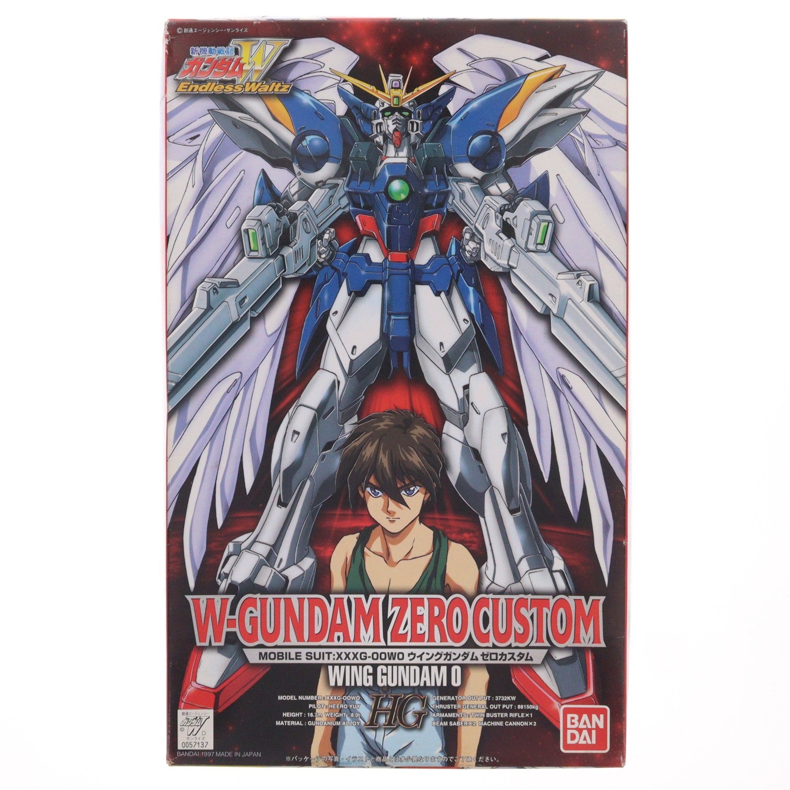 【中古即納】[PTM] HG 1/100 XXXG-00W0 ウイングガンダムゼロカスタム 通常版 新機動戦記ガンダムW Endless Waltz(ウイング エンドレスワルツ) プラモデル(0057137) バンダイ(20171022)