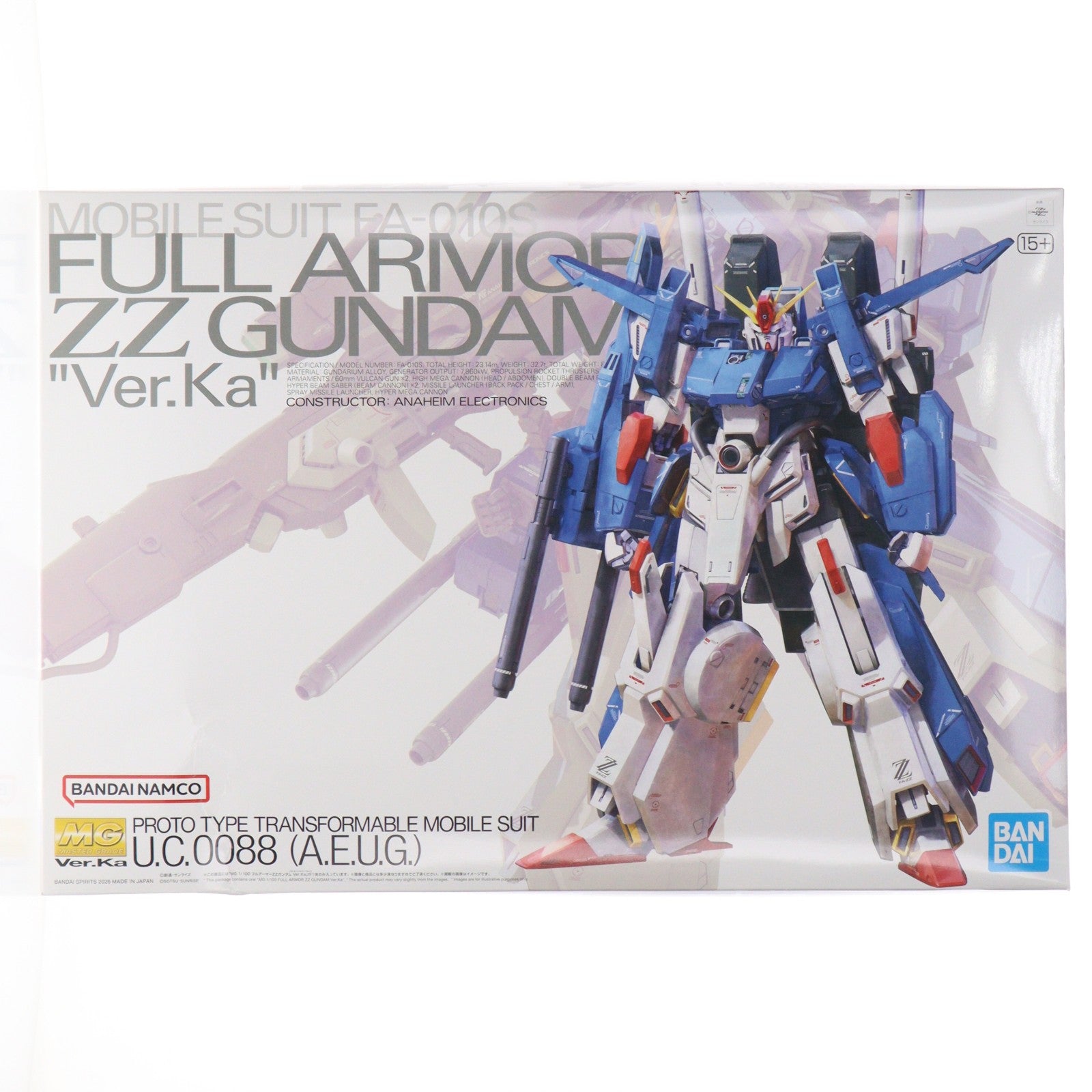 【中古即納】[PTM] (再販) MG 1/100 フルアーマーZZガンダム Ver.Ka 機動戦士ガンダムZZ(ダブルゼータ) プラモデル(5072026) バンダイスピリッツ(20260415)